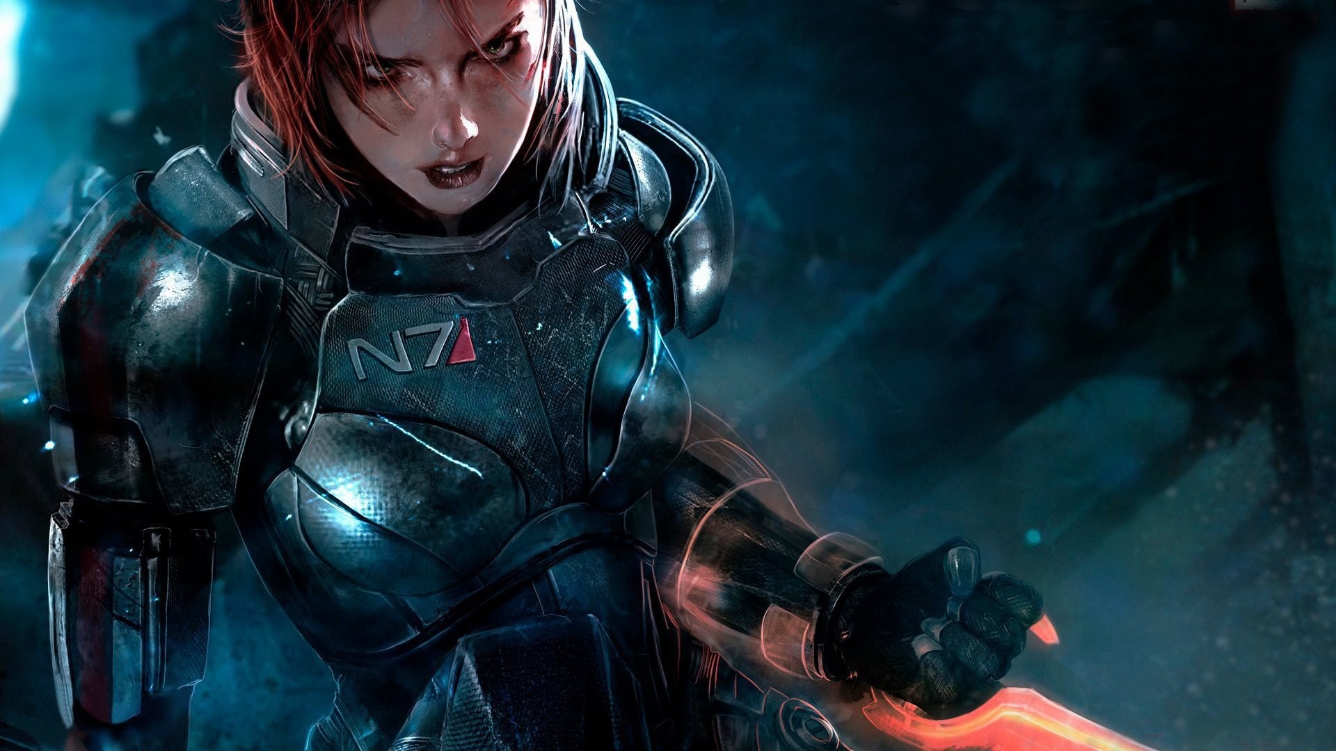 1920x1080 Commander Shepard FemShep Girls With Guns Mass Effect 3 Redheads Video  Games Women ...