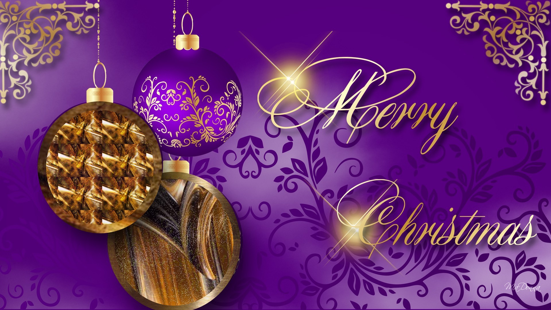 1920x1080 Purple And Gold | Christmas Purple and Gold wallpaper