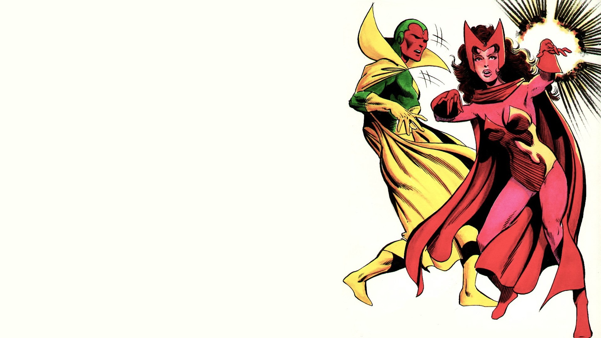 1920x1080 Comics Marvel Comics Scarlet Witch white background The Vision (Comics)  wallpaper |  | 209557 | WallpaperUP