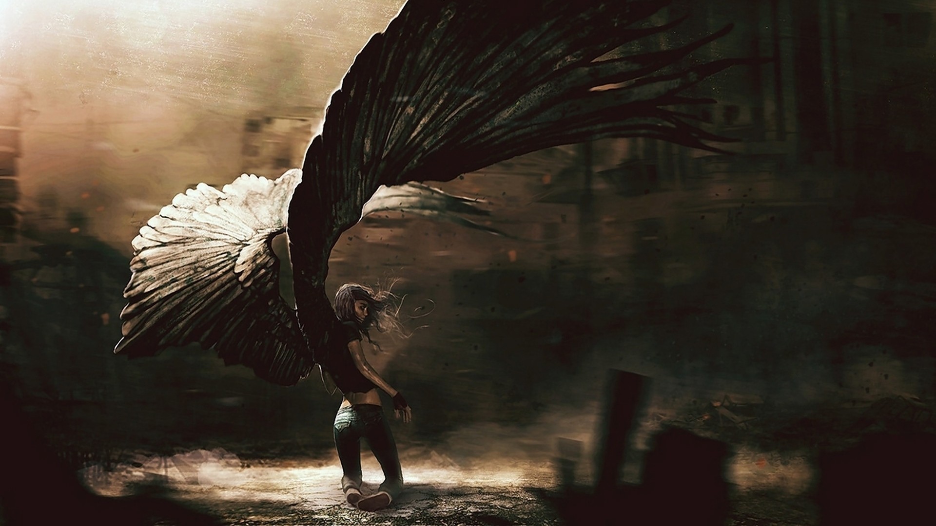 1920x1080 -angel-girl-fallen-wings-wallpaper-wpc9201170