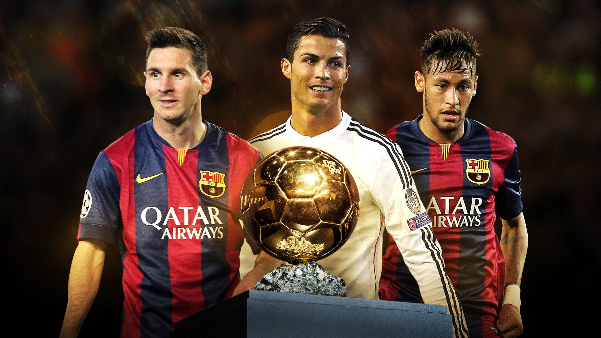 2560x1440 Lionel Messi, Cristiano Ronaldo and Neymar