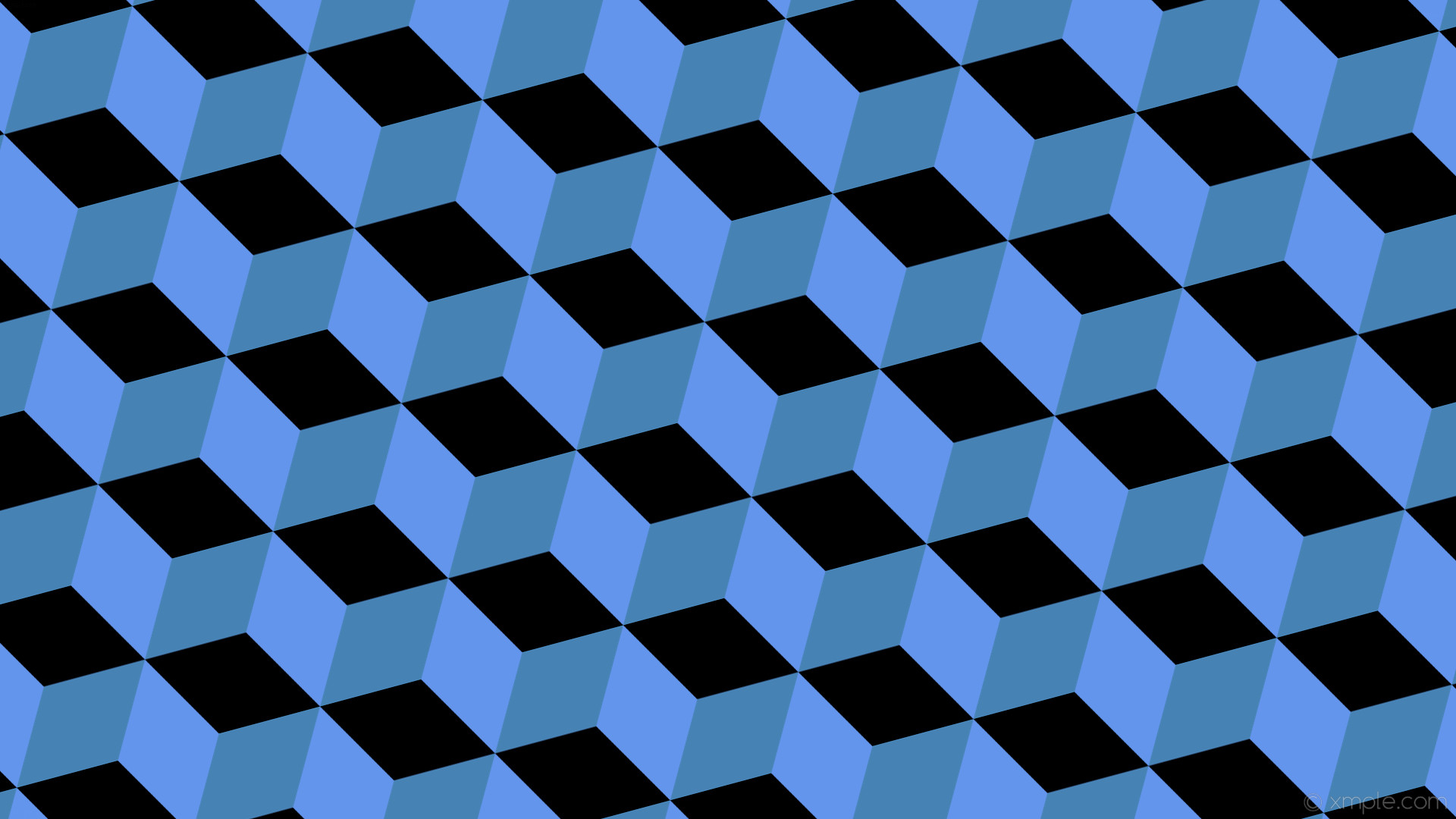 1920x1080 wallpaper black blue 3d cubes cornflower blue steel blue #6495ed #4682b4  #000000 285