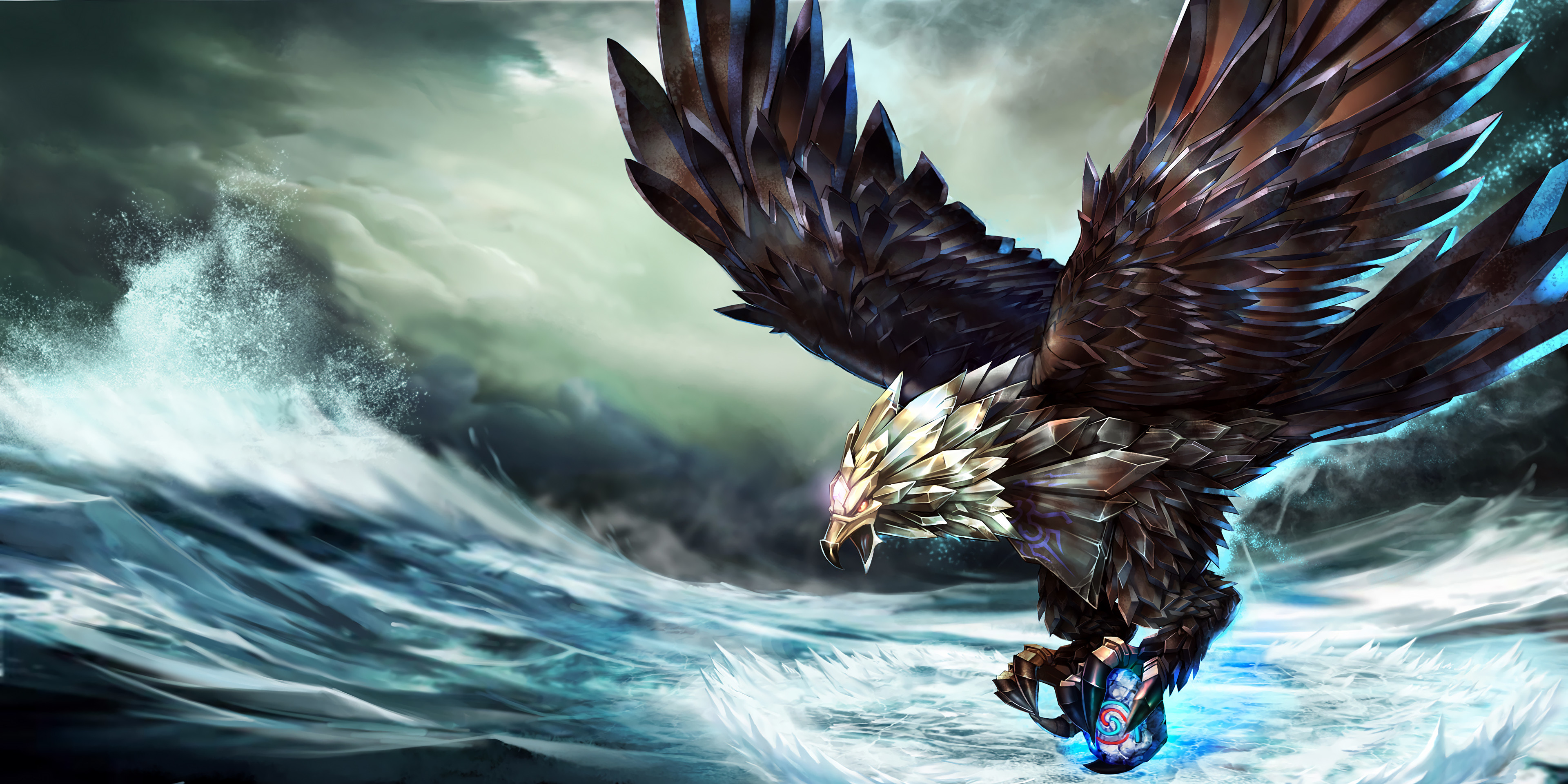 3840x1920 Bird of Prey Anivia Splash Art League of Legends Artwork Wallpaper lol