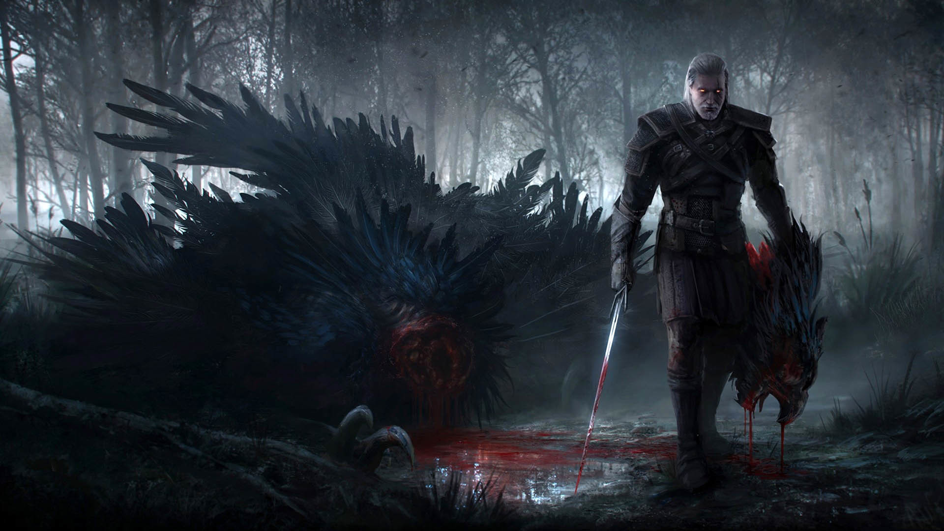 1920x1080 Geralt after Killing the Griffon, The Witcher 3: Wild Hunt   wallpaper