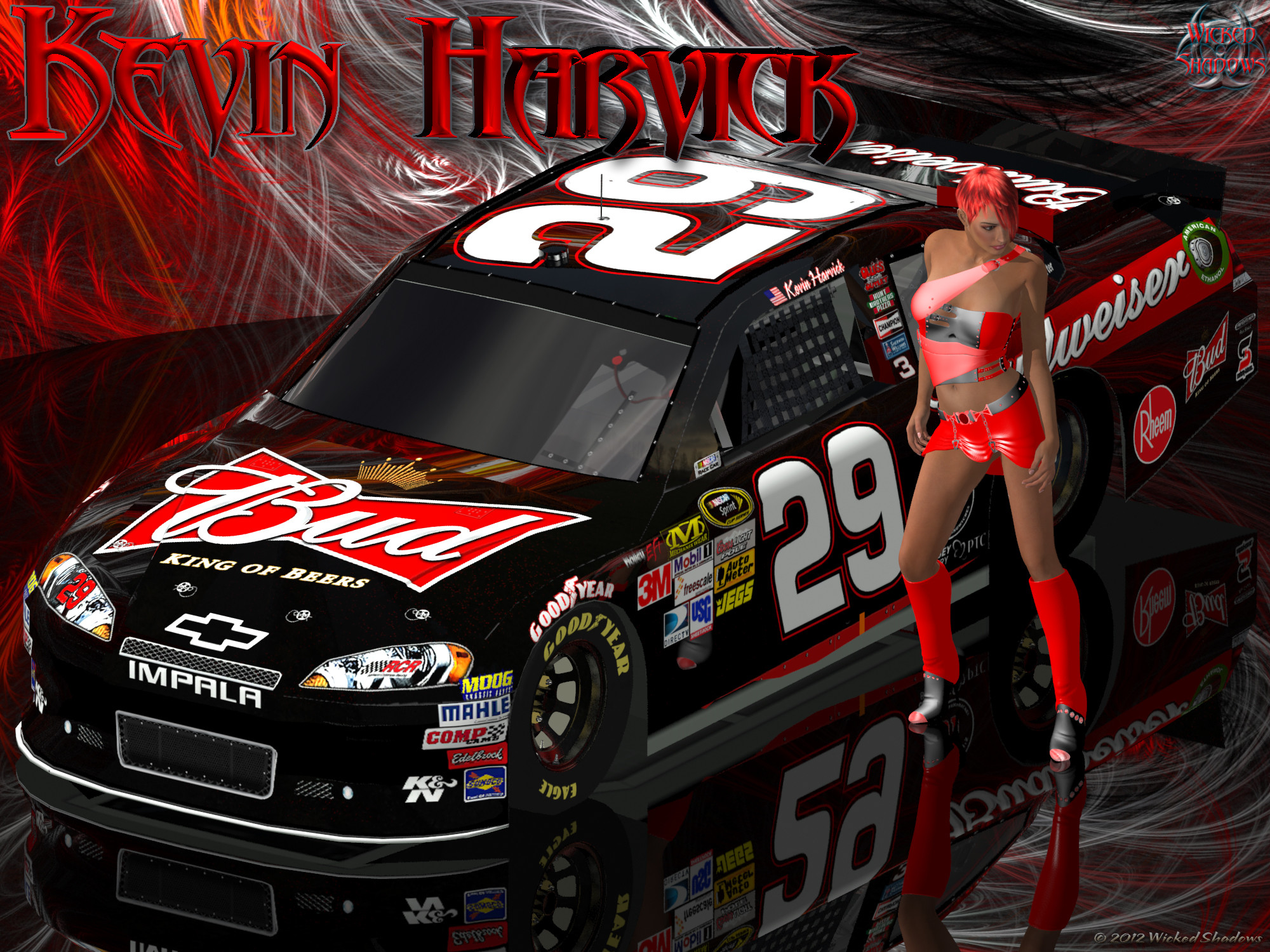 2000x1500 Facebook Cover Photo | Android | 4x3 | 5x4 | 16x9 | 16x10. Kevin Harvick  Lady In Red Wallpaper ...