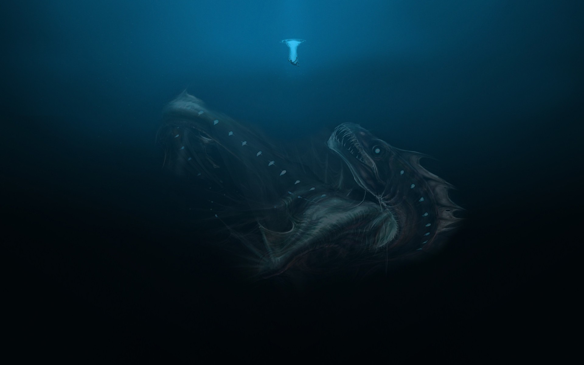 1920x1200 General  underwater deep sea sea monsters creature fantasy art