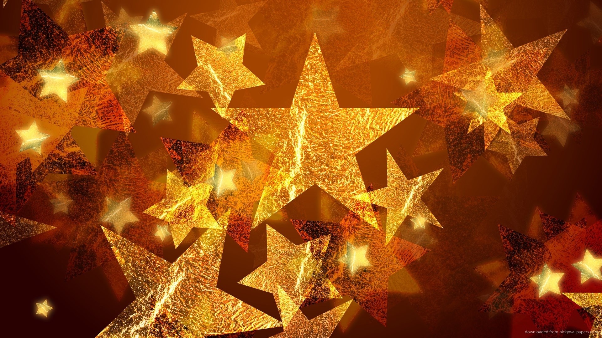 1920x1080 Golden Christmas Stars picture
