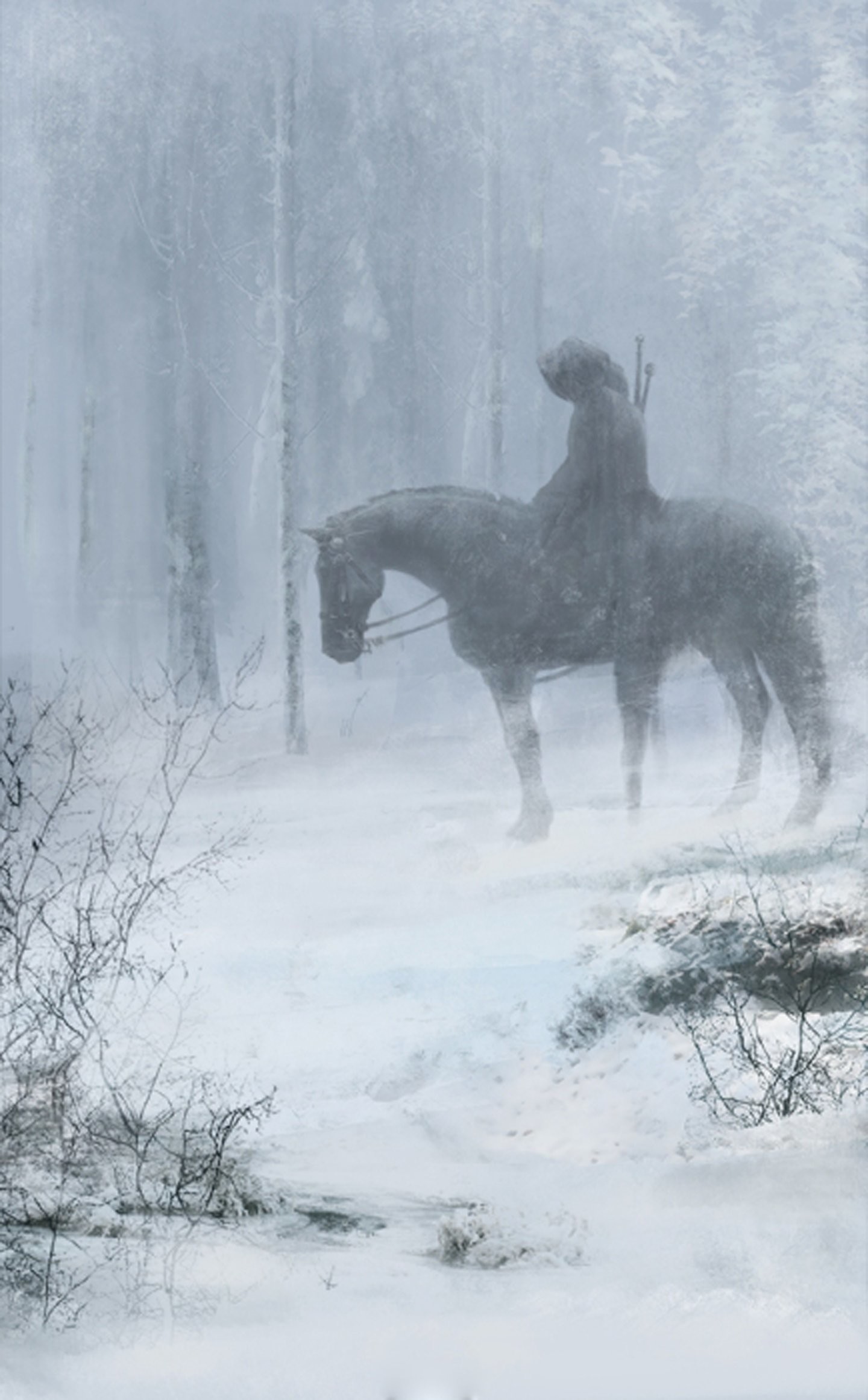 1440x2323 Winter snow tree forest fantasy horse animal male sword wallpaper |   | 571240 | WallpaperUP