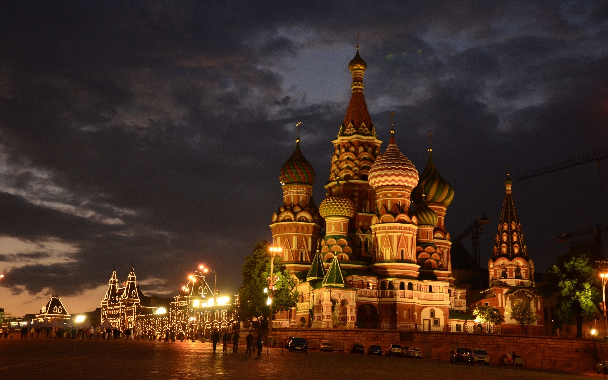 2560x1601 Moscow Russia St_ Basil's Cathedral Red Square night city temple  cathedral wallpaper |  | 125354 | WallpaperUP