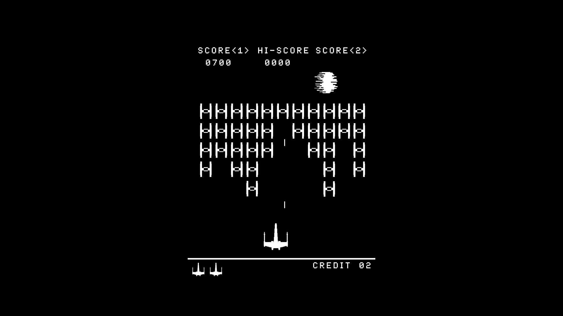 1920x1080 Humor - Video Game Space Invaders Black & White Star Wars Black Wallpaper