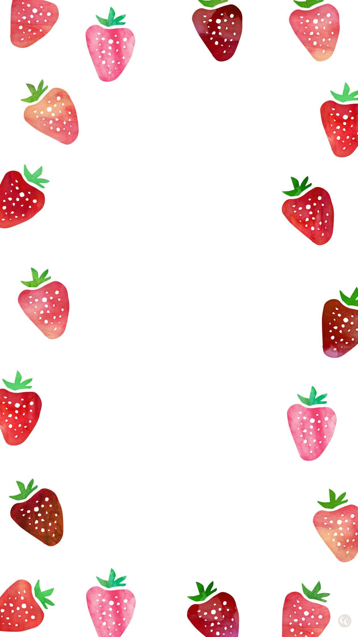 1242x2208  Dress up your smartphone with this cute strawberry wallpaper!  Also available for desktop and iPad. Download here.
