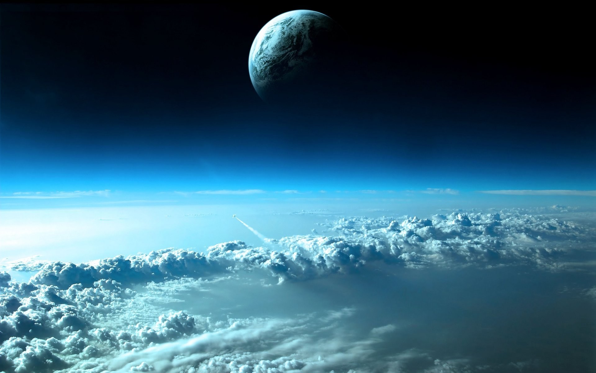 1920x1200 Clouds Outer Space Planets Earth Wallpaper  768x480