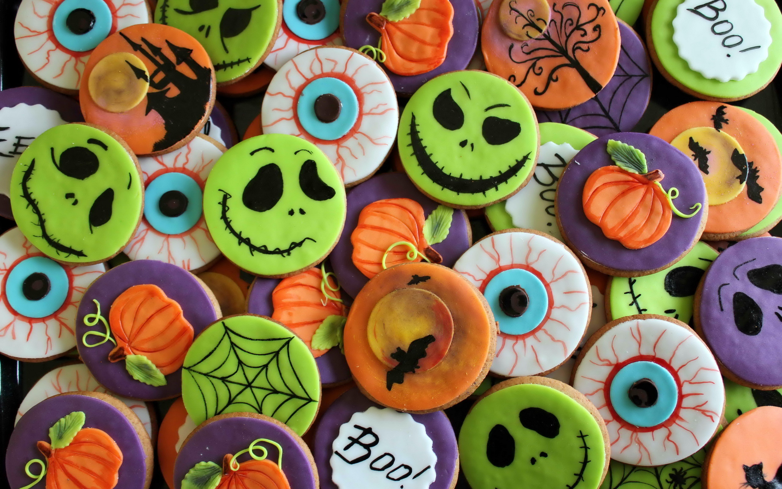 2560x1600 Holiday - Halloween Holiday Food Cookie Biscuit Colorful Wallpaper