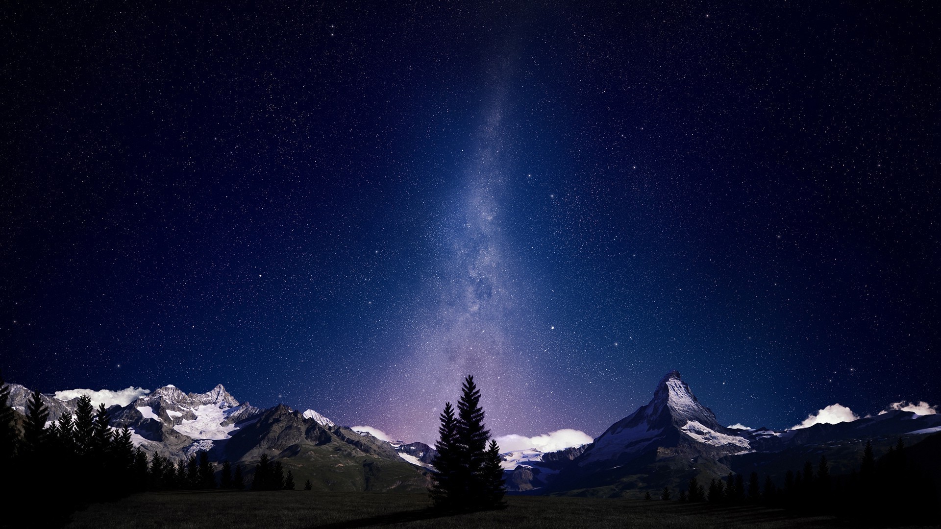 1920x1080 Milky Way, Space, Night, Swiss Alps Wallpapers HD / Desktop and Mobile  Backgrounds