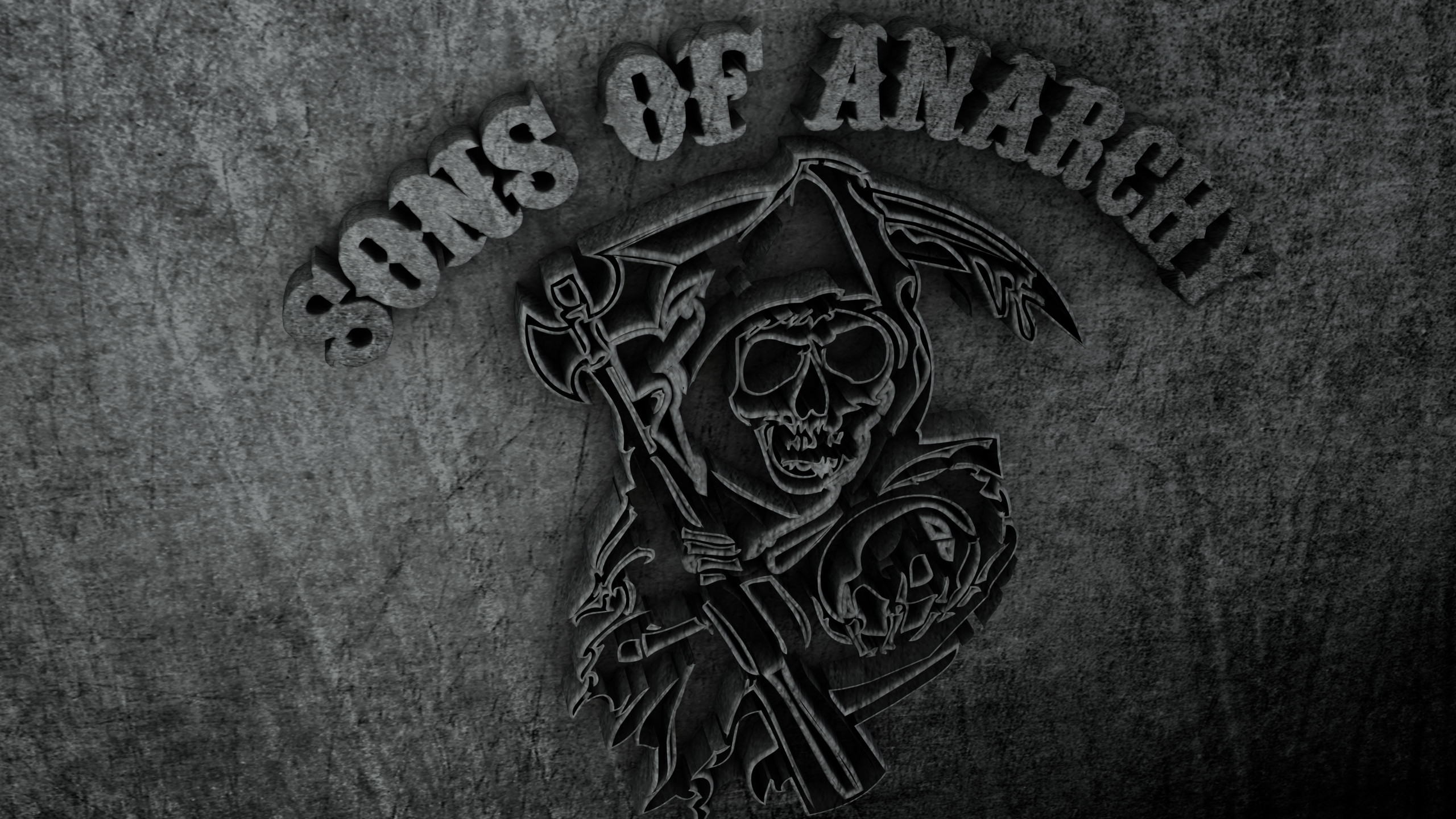 2560x1440 Sons of Anarchy 3D Logo Wallpaper HD.