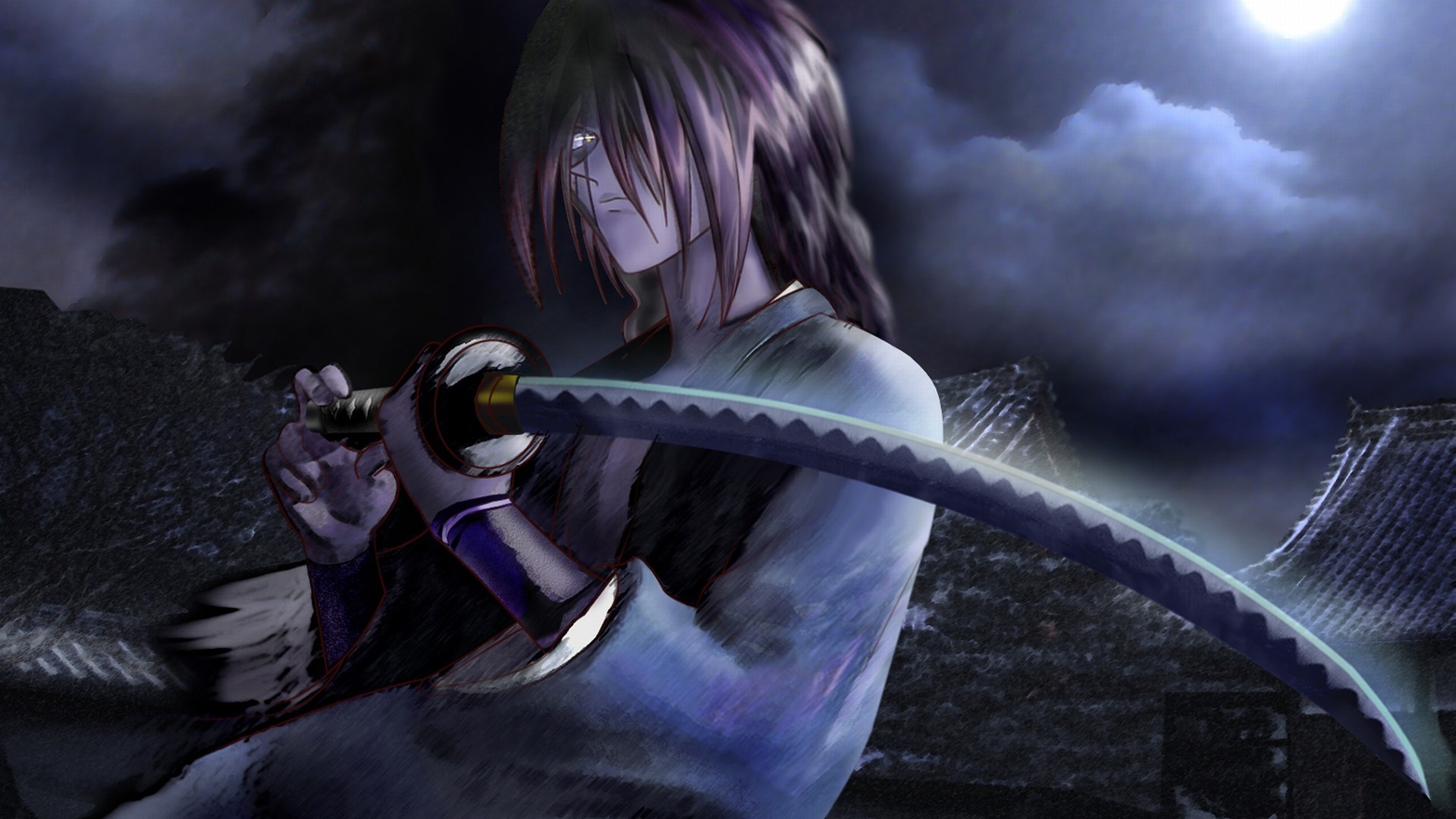 1920x1080 Rurouni Kenshin, Katana, Night, Himura Kenshin Wallpapers HD / Desktop and  Mobile Backgrounds