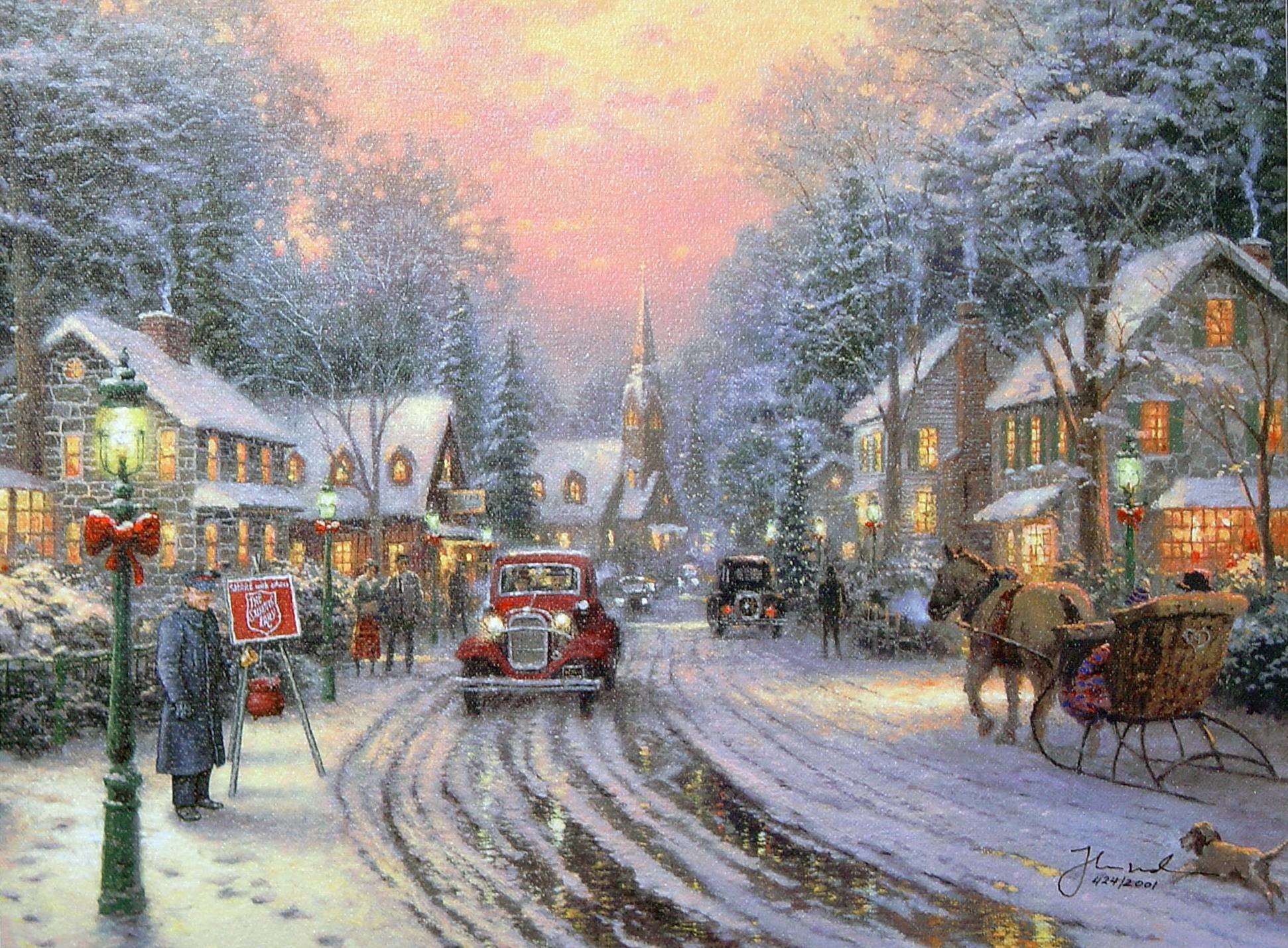1942x1429 Awesome Thomas Kinkade Christmas Village Wallpaper of awesome full screen  HD wallpapers to download for free