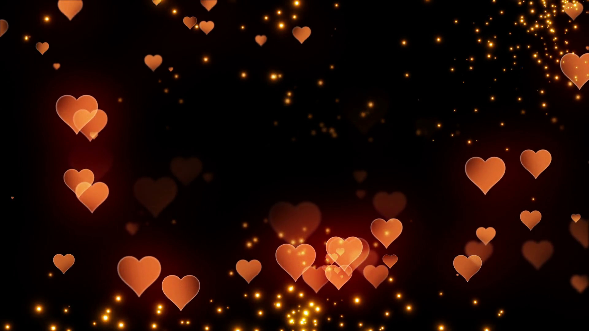 1920x1080 Floating Little Hearts Glowing Twinkling Sparkling Particles | Seamless  Motion Background | Full HD 1920 X 1080 | Gold Golden Orange Over Black  Backdrop ...