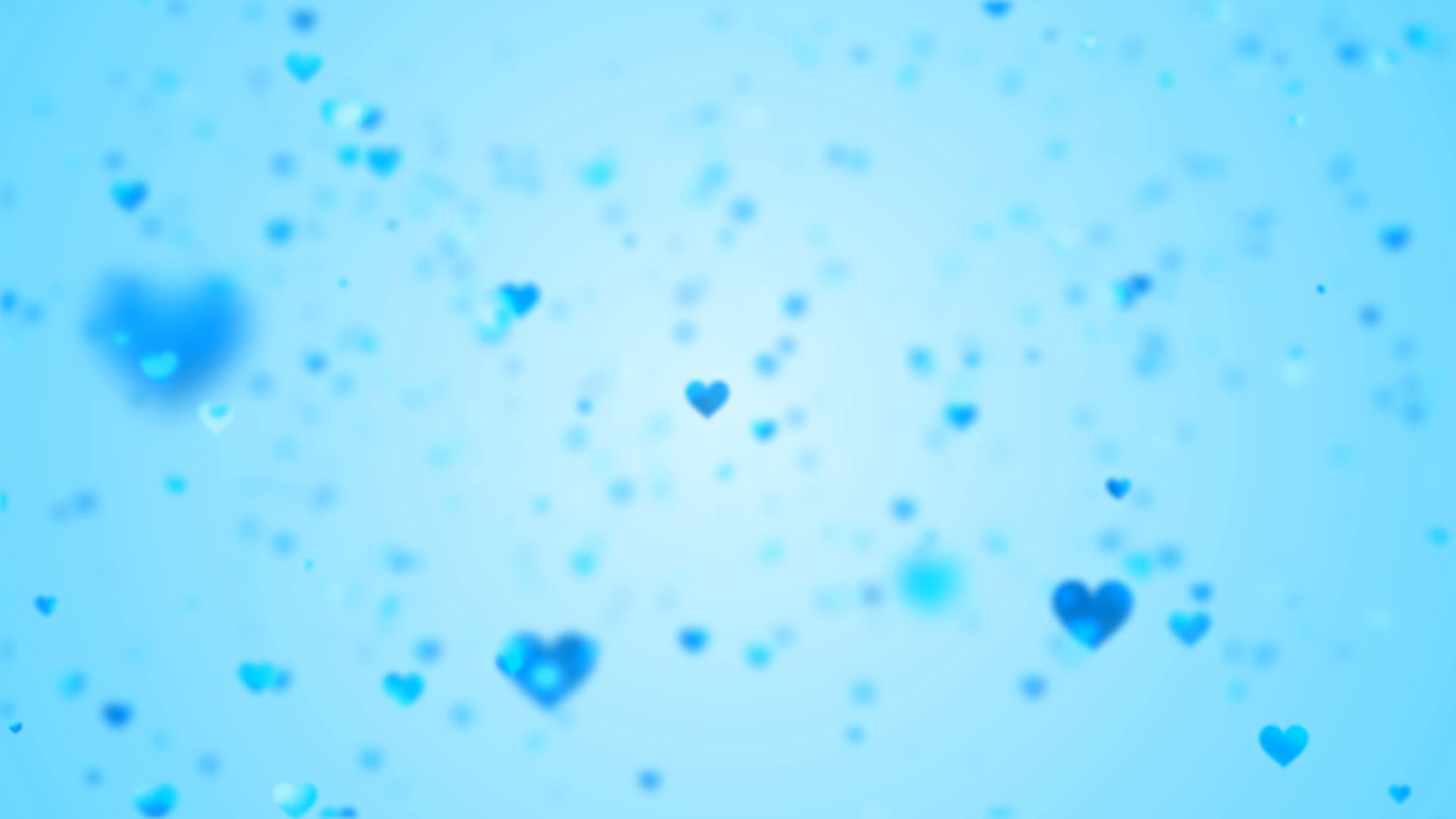 3840x2160 Hundreds of blurred light blue hearts slowly rise up on a blue background.  Motion Background - Storyblocks Video