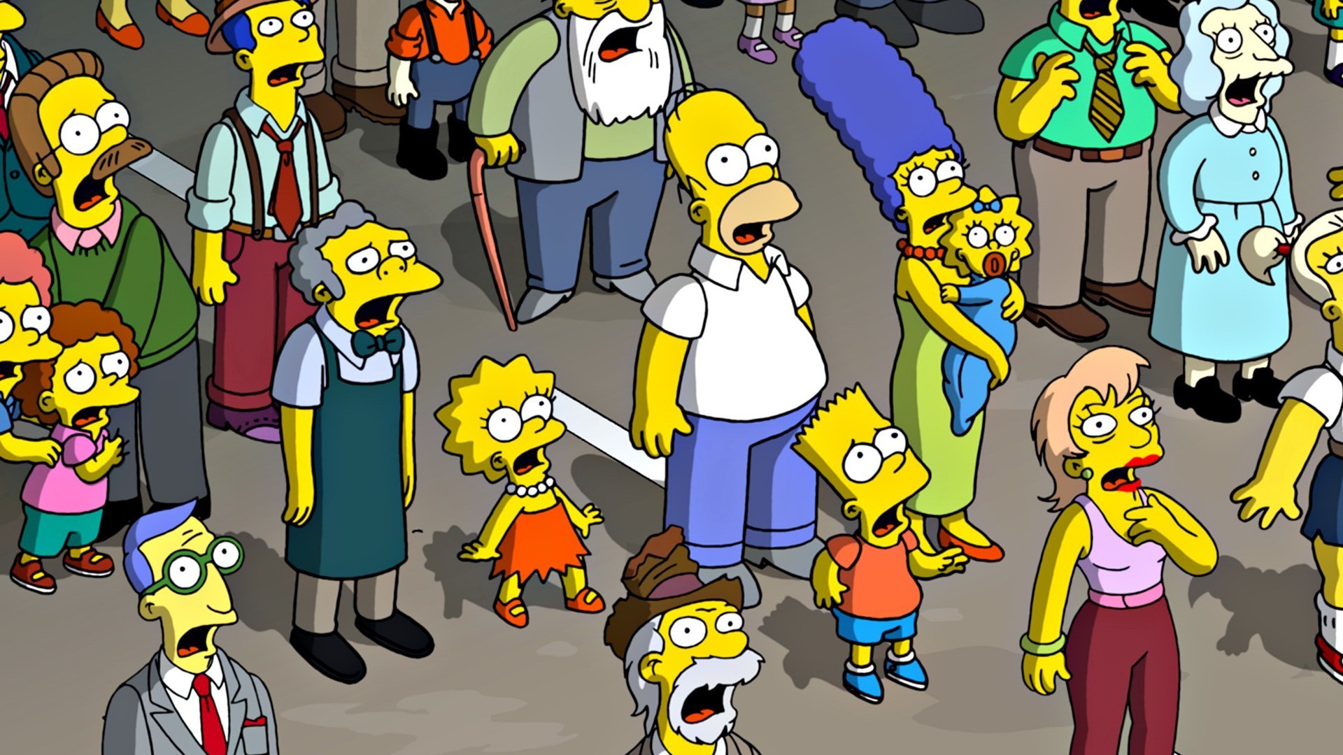 1920x1080 The Simpsons, Homer Simpson, Lisa Simpson