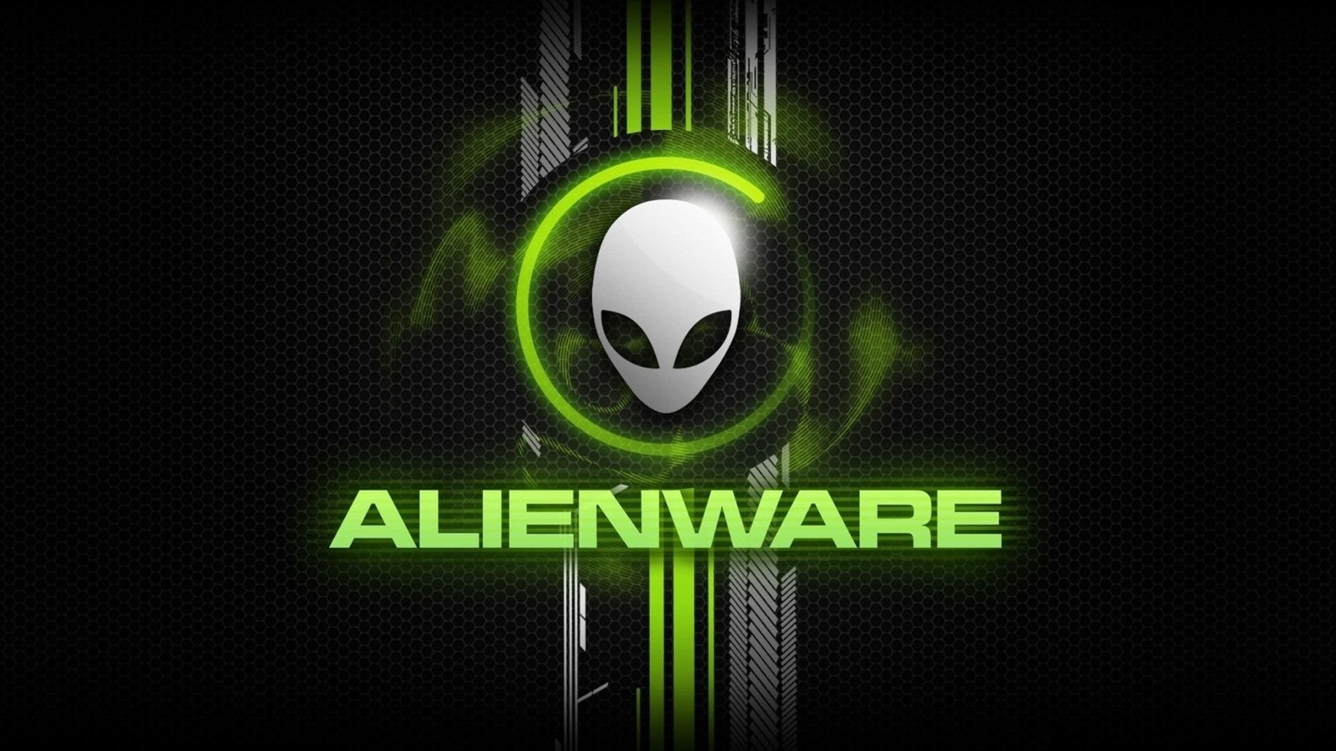 1920x1080 Alien Ware Green Text Logo HD Wallpaper