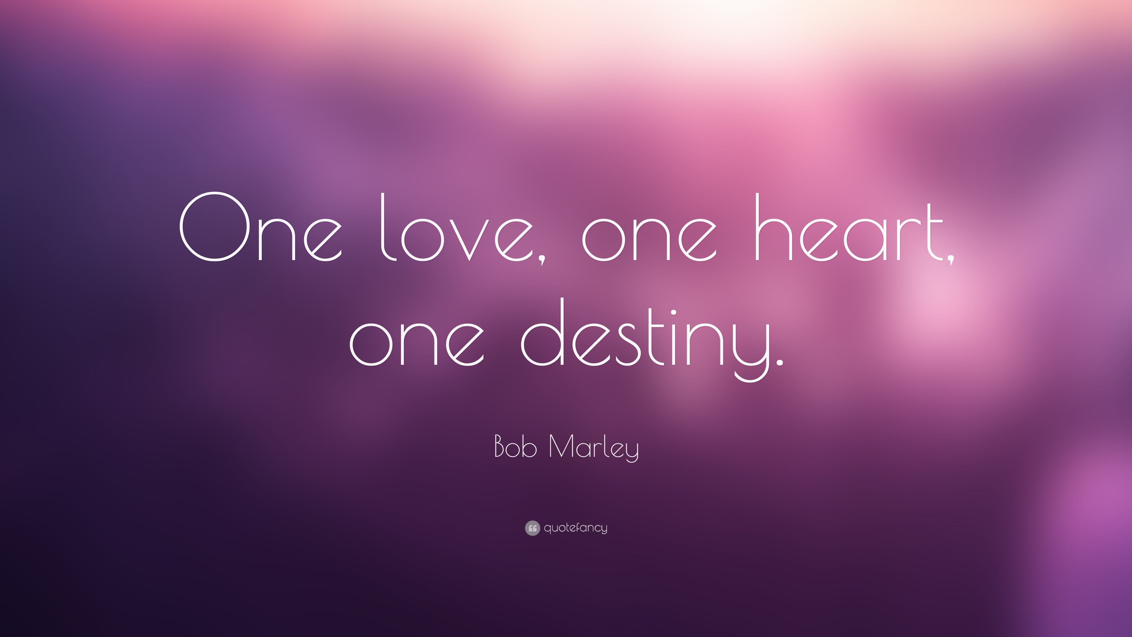 3840x2160 Bob Marley Quote: “One love, one heart, one destiny.”