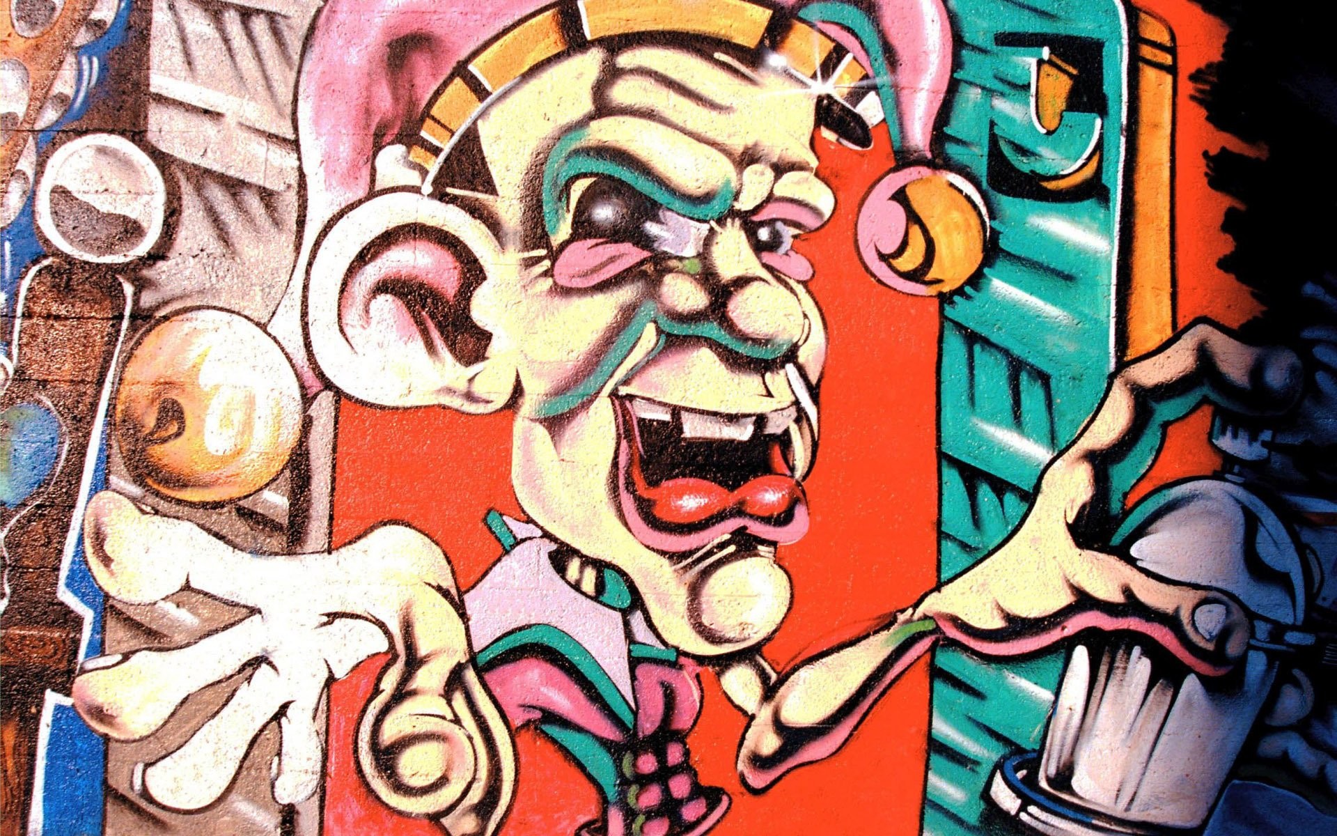 1920x1200 Evil Clown Graffiti