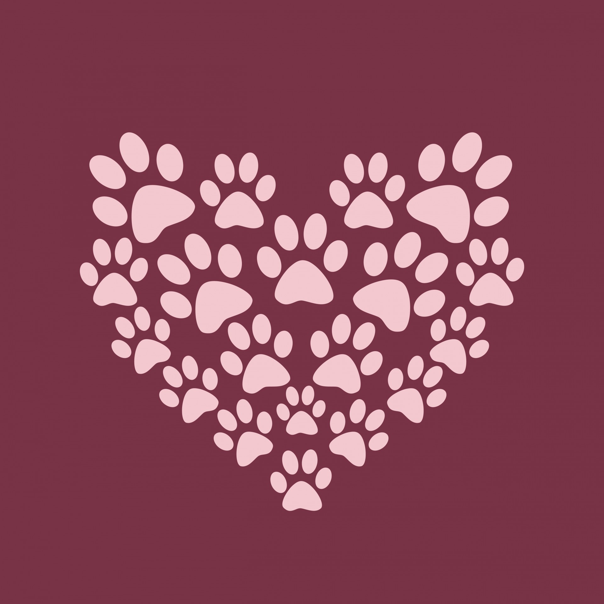 1920x1920 ... Wallpaper The Dog's Paw Heart Paw Print Background ...