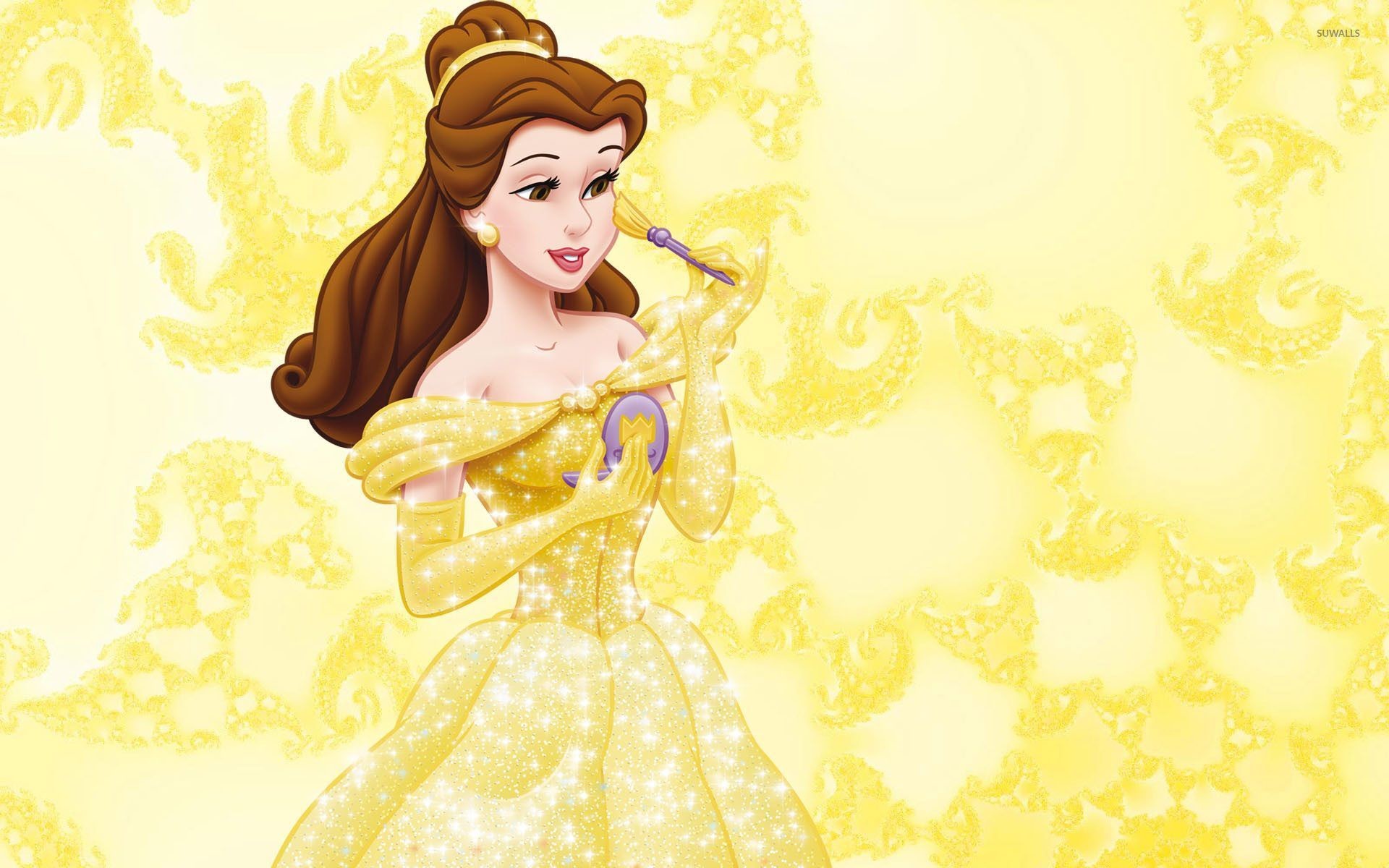 1920x1200 Belle in a beautiful golden dress - Beauty and the Beast wallpaper