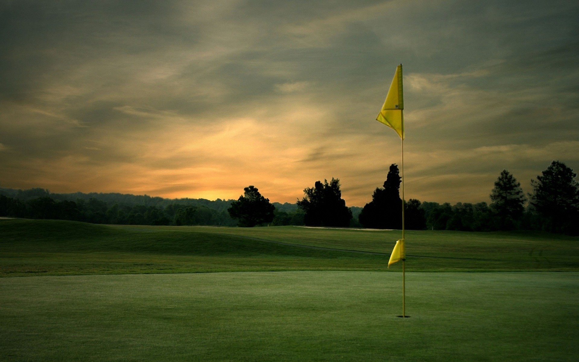 1920x1200 Golf flagpole sunset  Wallpapers,  Wallpapers .
