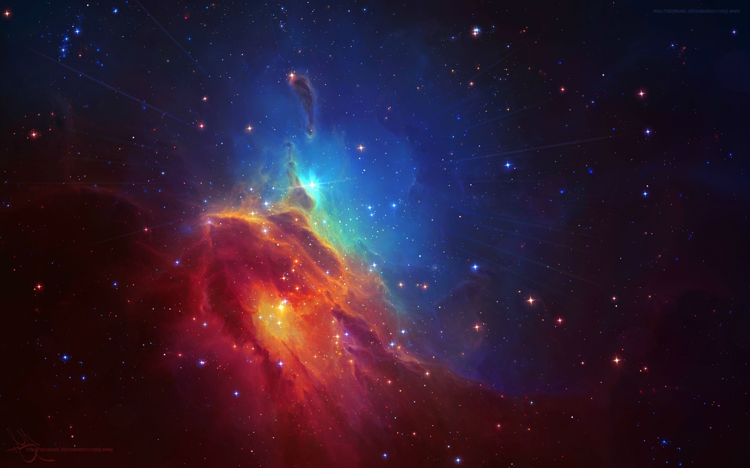 2560x1600 space, Nebula, Stars, Space Art, Colorful, Red, Blue, TylerCreatesWorlds  Wallpapers HD / Desktop and Mobile Backgrounds