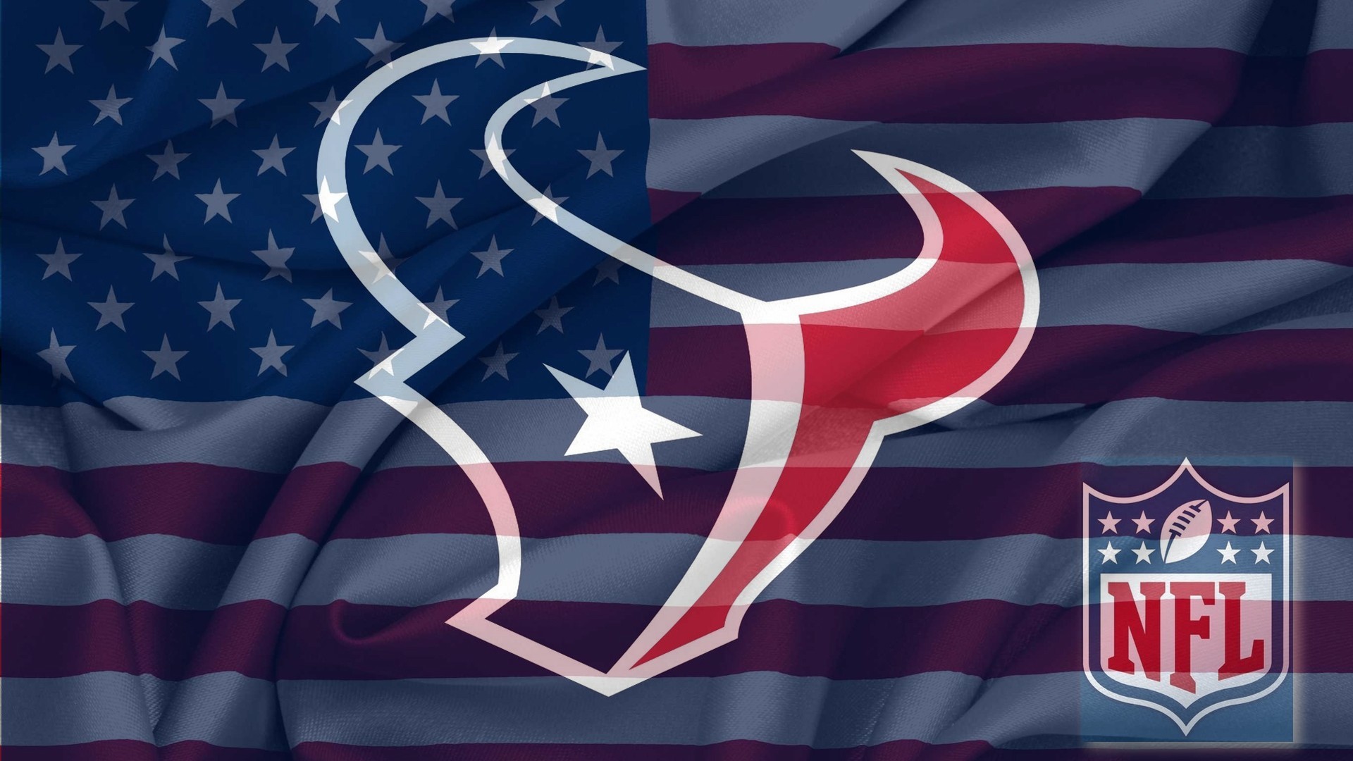 1920x1080 NFL Houston Texans Logo With NFL Logo On USA American Flag Background .