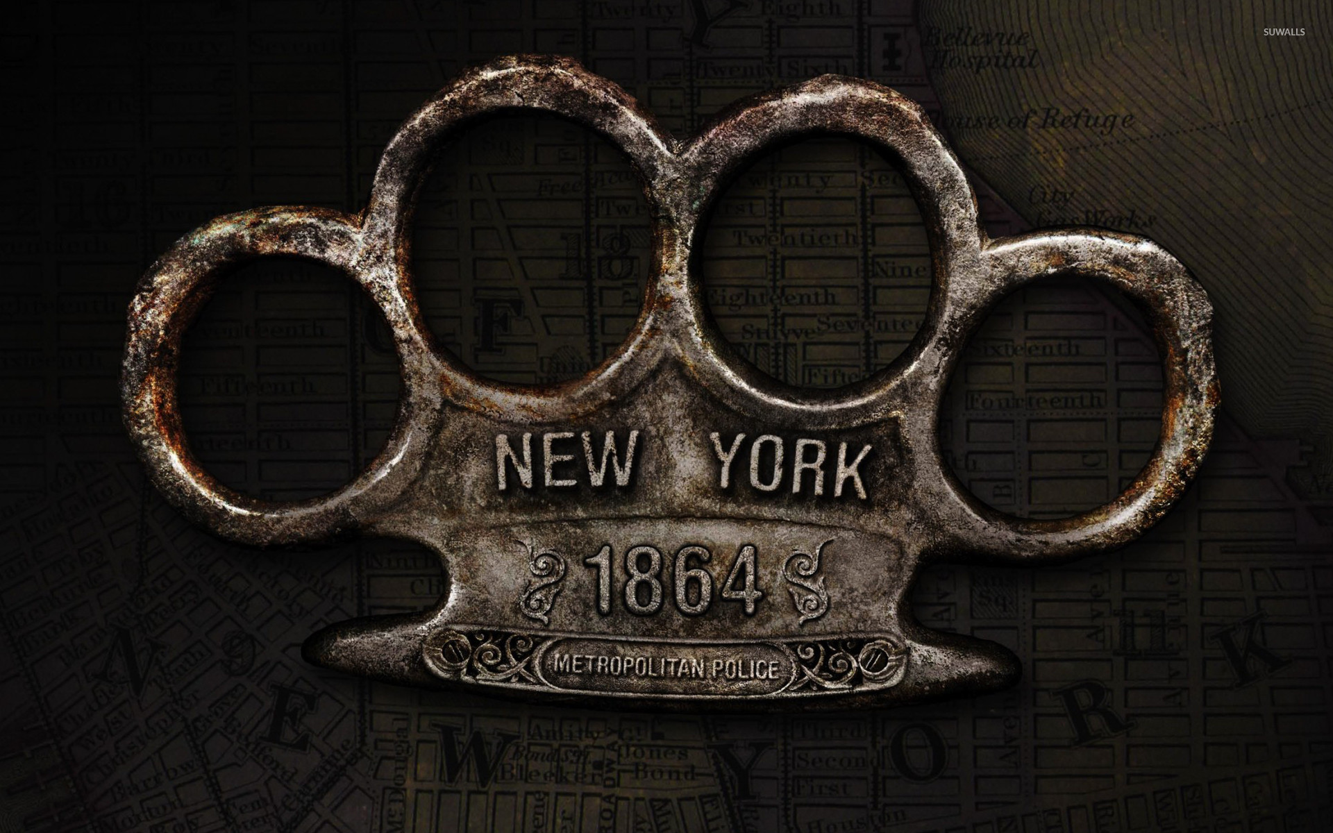1920x1200 Brass knuckles New York metropolitan police wallpaper