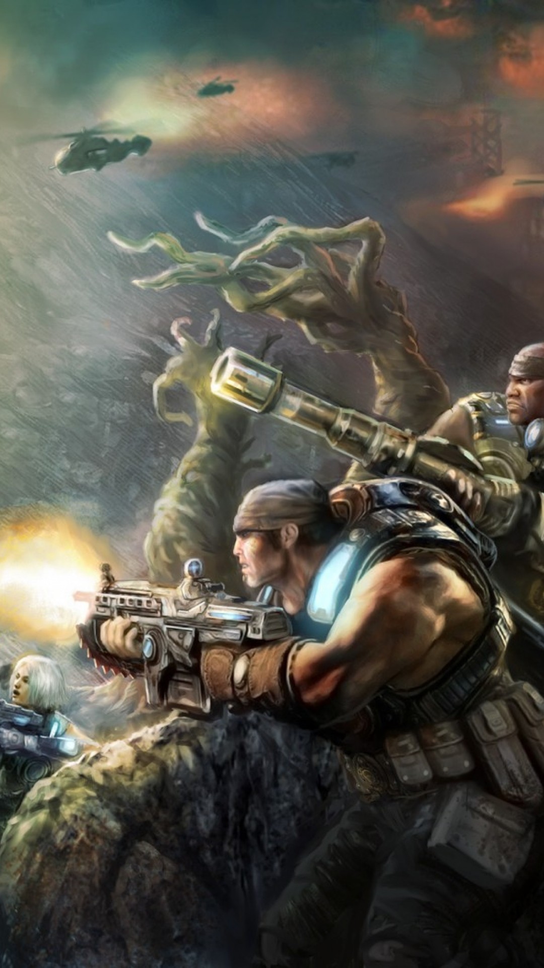 1080x1920  Wallpaper gears of war judgment, art, video game, epic games