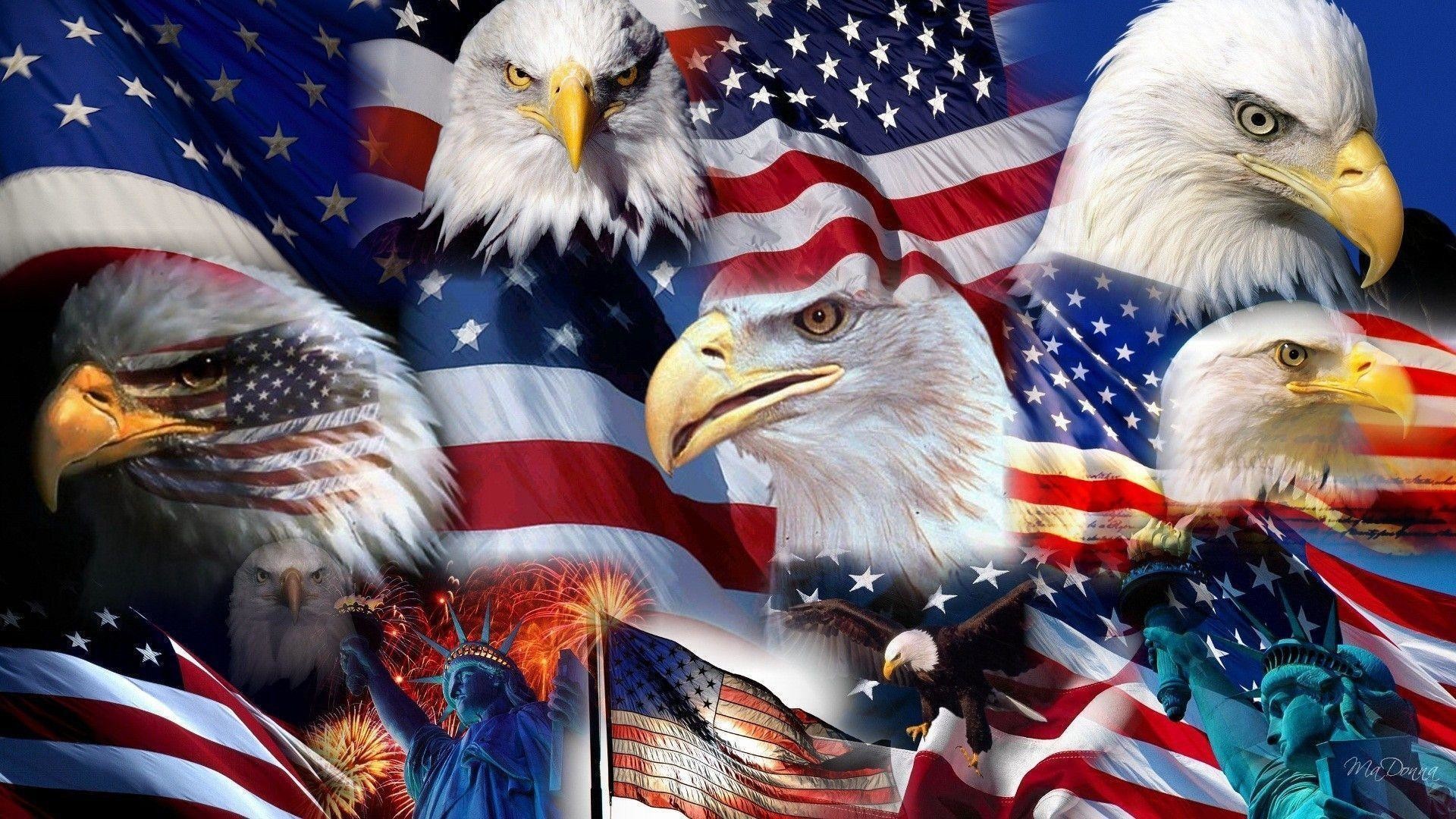 1920x1080 Patriotic Wallpaper USA Flag Eagle | Best Free Wallpaper