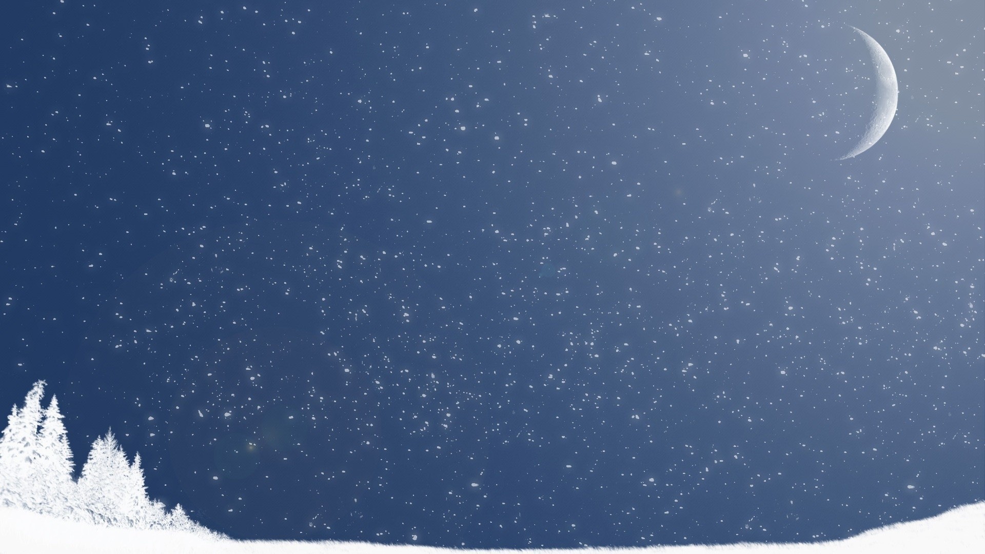 1920x1080 Night snow landscapes winter wallpaper