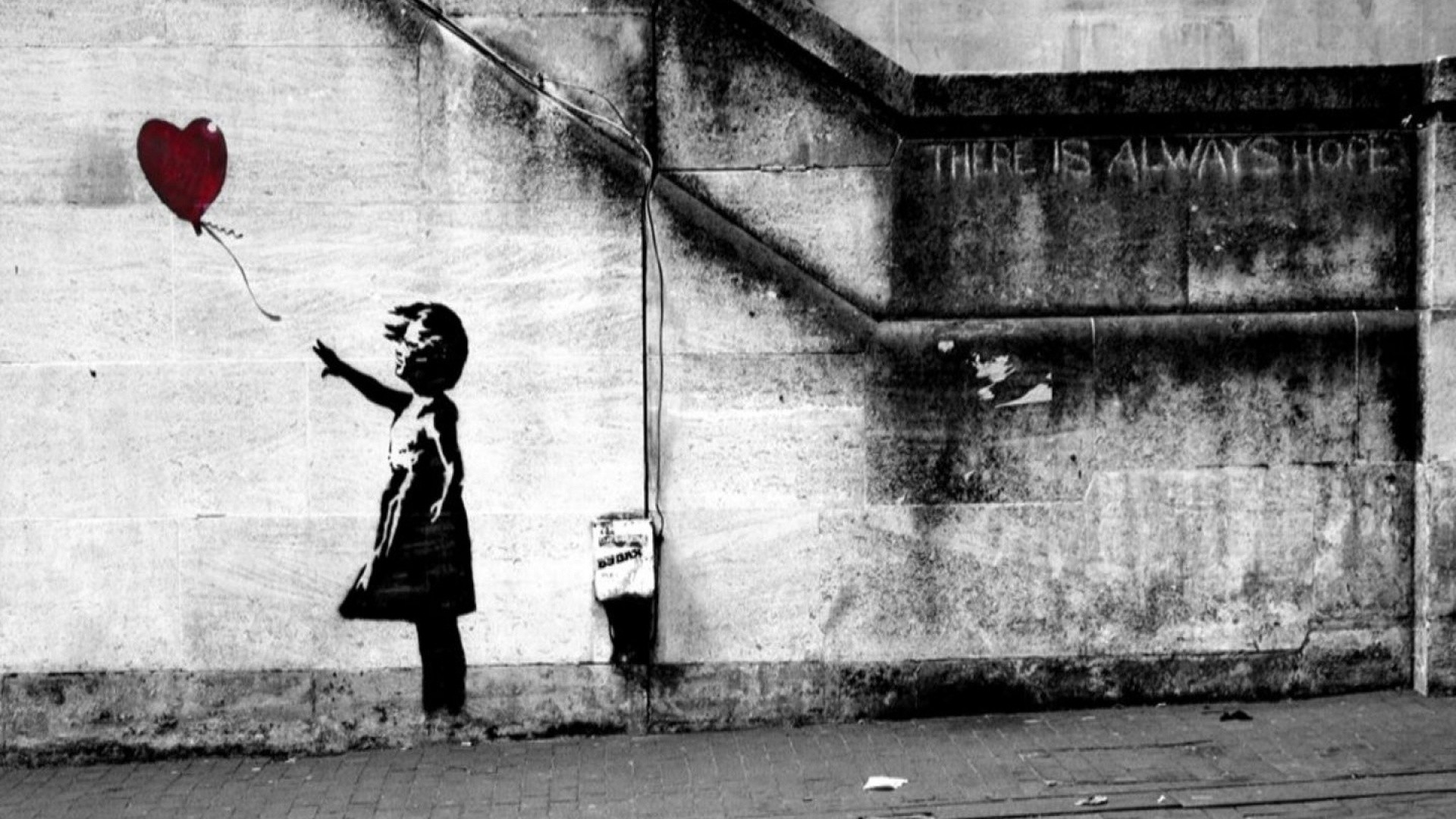 1920x1080 Banksy There Is Always Hope, Banksy, Street Art, Streetart, Graffit, Little
