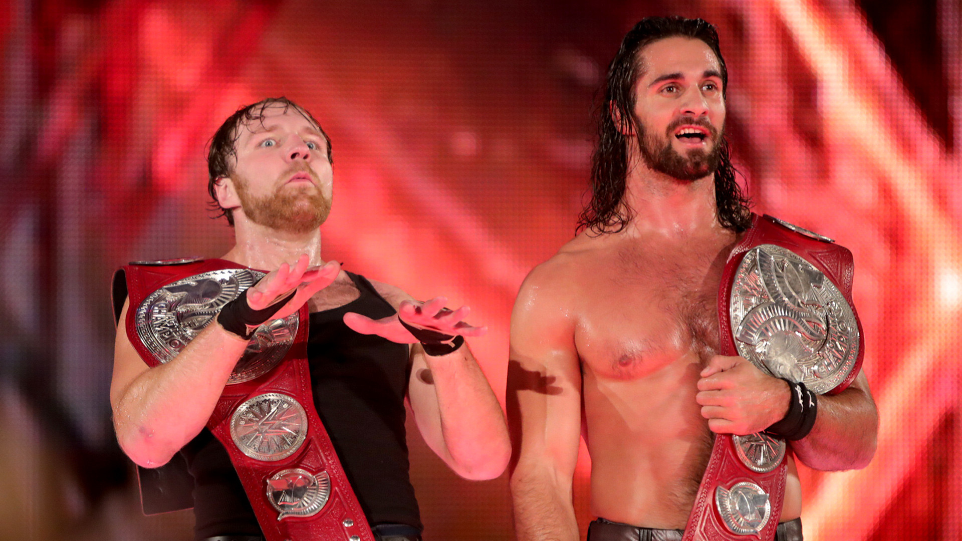 1920x1080 While Sheamus & Cesaro prepared to take on Heath Slater and Rhyno, Seth  Rollins & Dean Ambrose happily took a spot at the commentary table ...