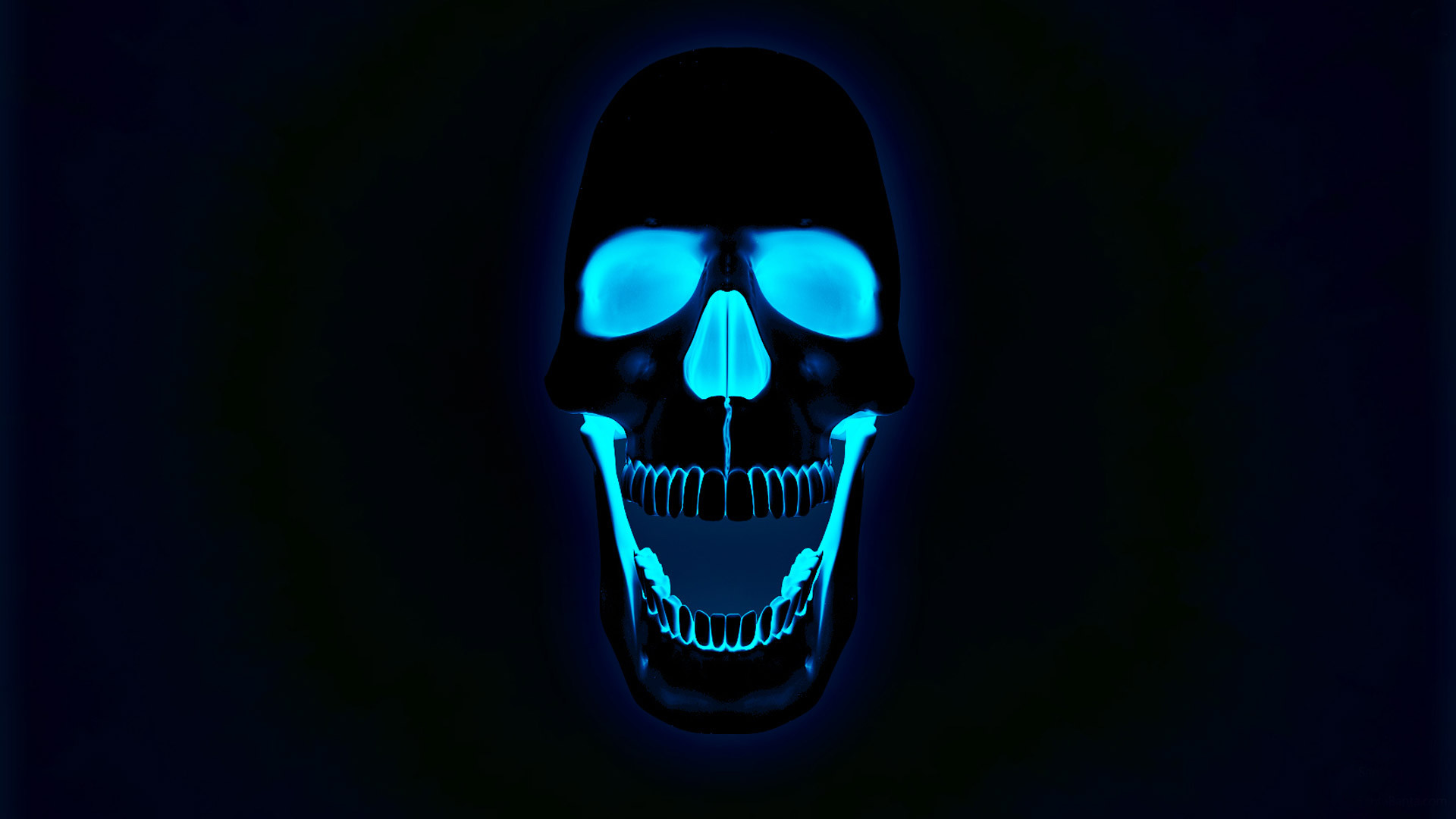 1920x1080 Glowing neon skull wallpaper
