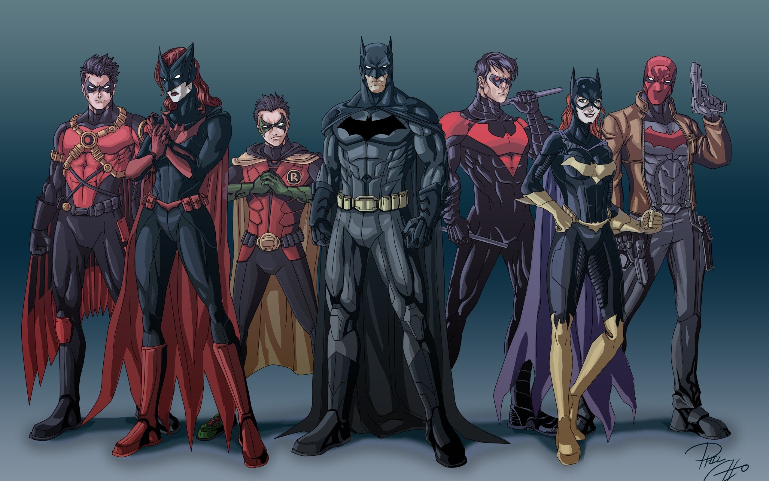 2560x1600 Artwork Batgirl Batman Batwoman Comics Dc Justice League Nightwing Red Hood  Robin Suit Superheroes