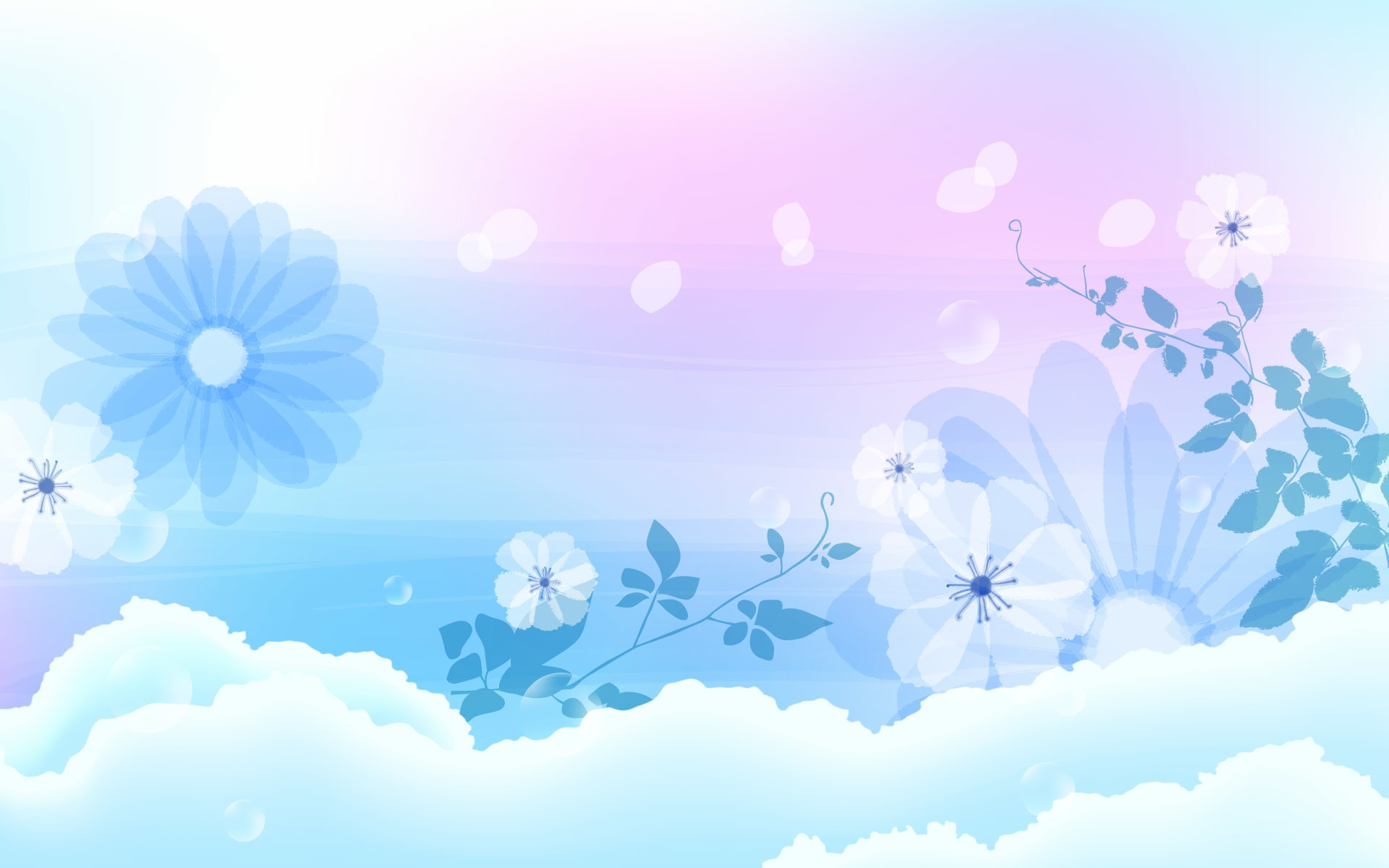 1920x1200 light blue and white wallpaper Light Blue Flowers and White Background,  Displaying a Pure and