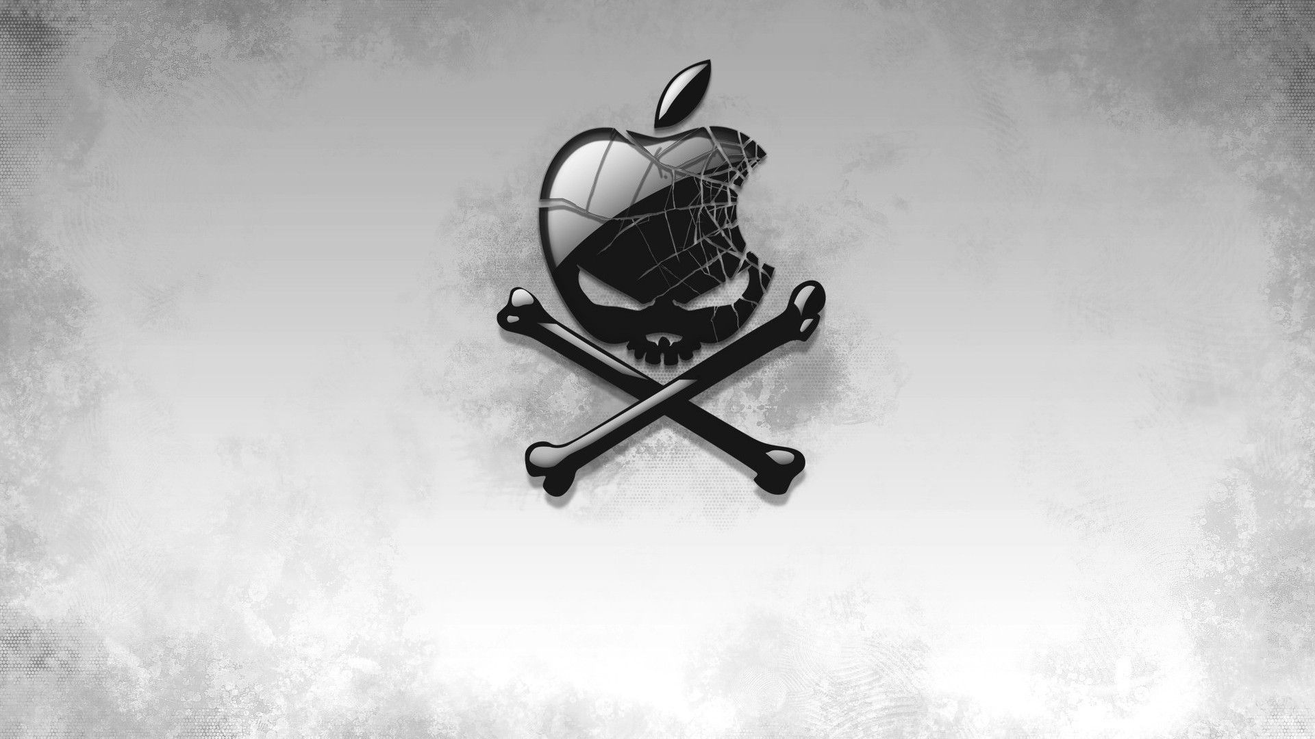 1920x1080 Preview wallpaper black, apple, bones, skull 