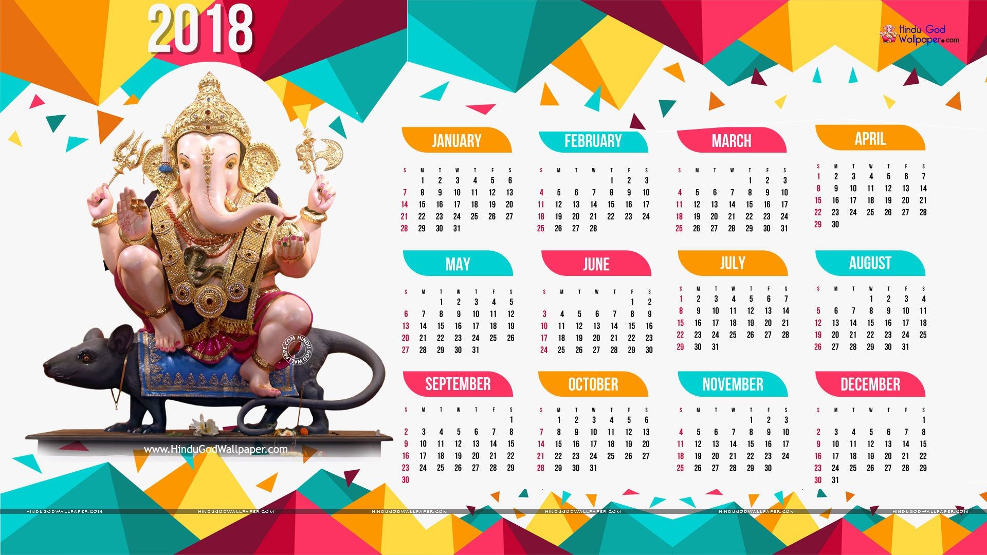 1920x1080 desktop calendar 2018