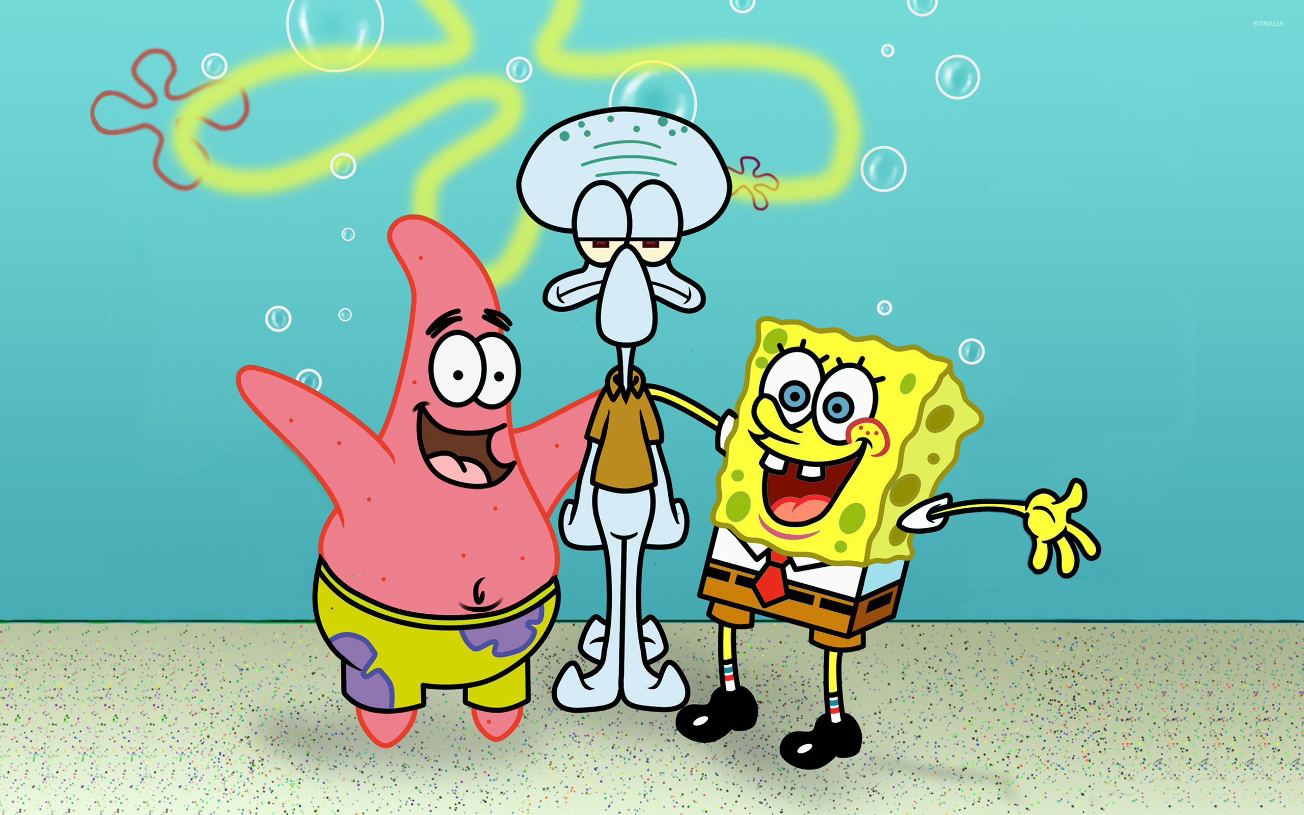 2560x1600 SpongeBob, Patrick and Squidward wallpaper