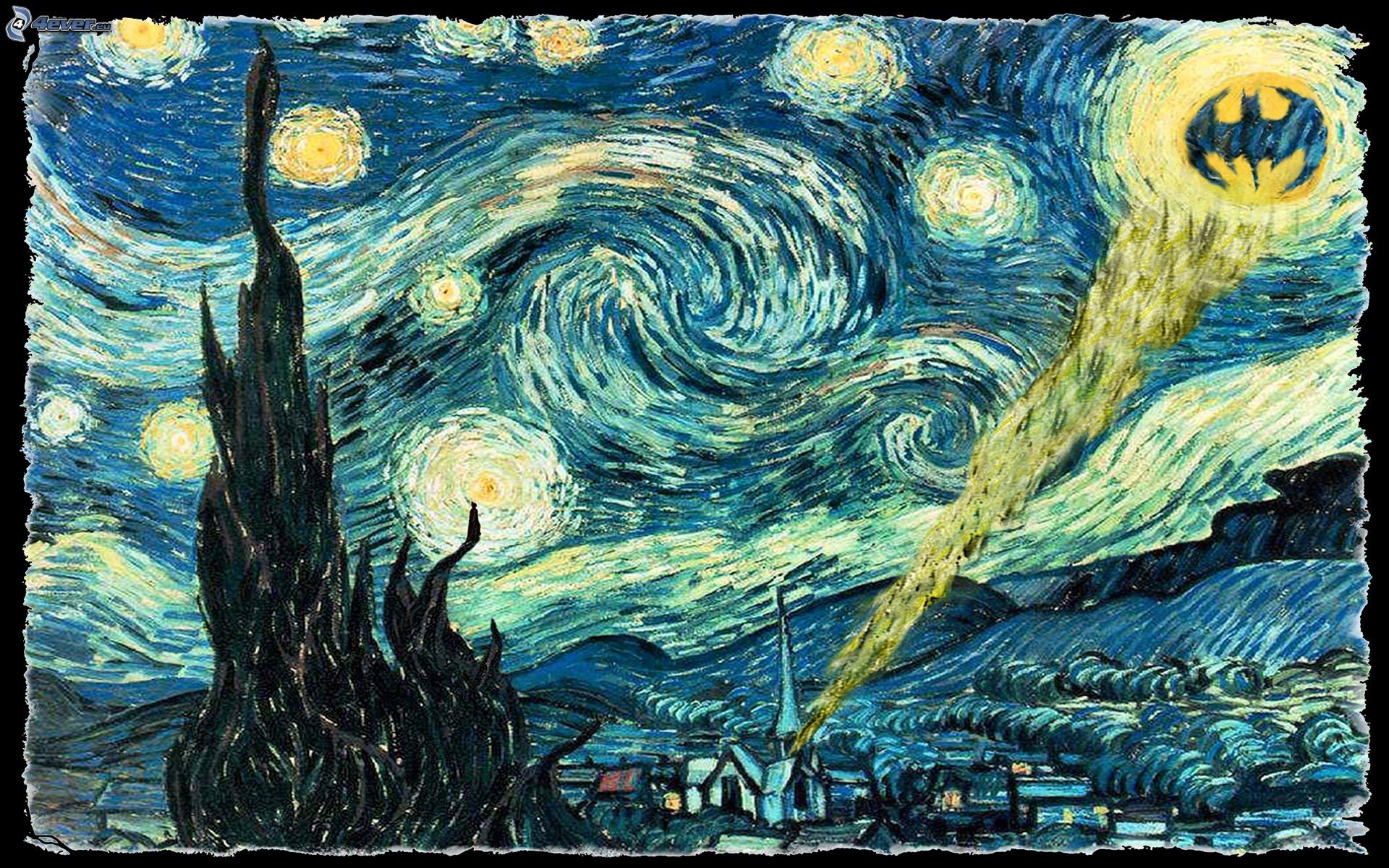 1920x1200 Batman Van Gogh Wallpaper