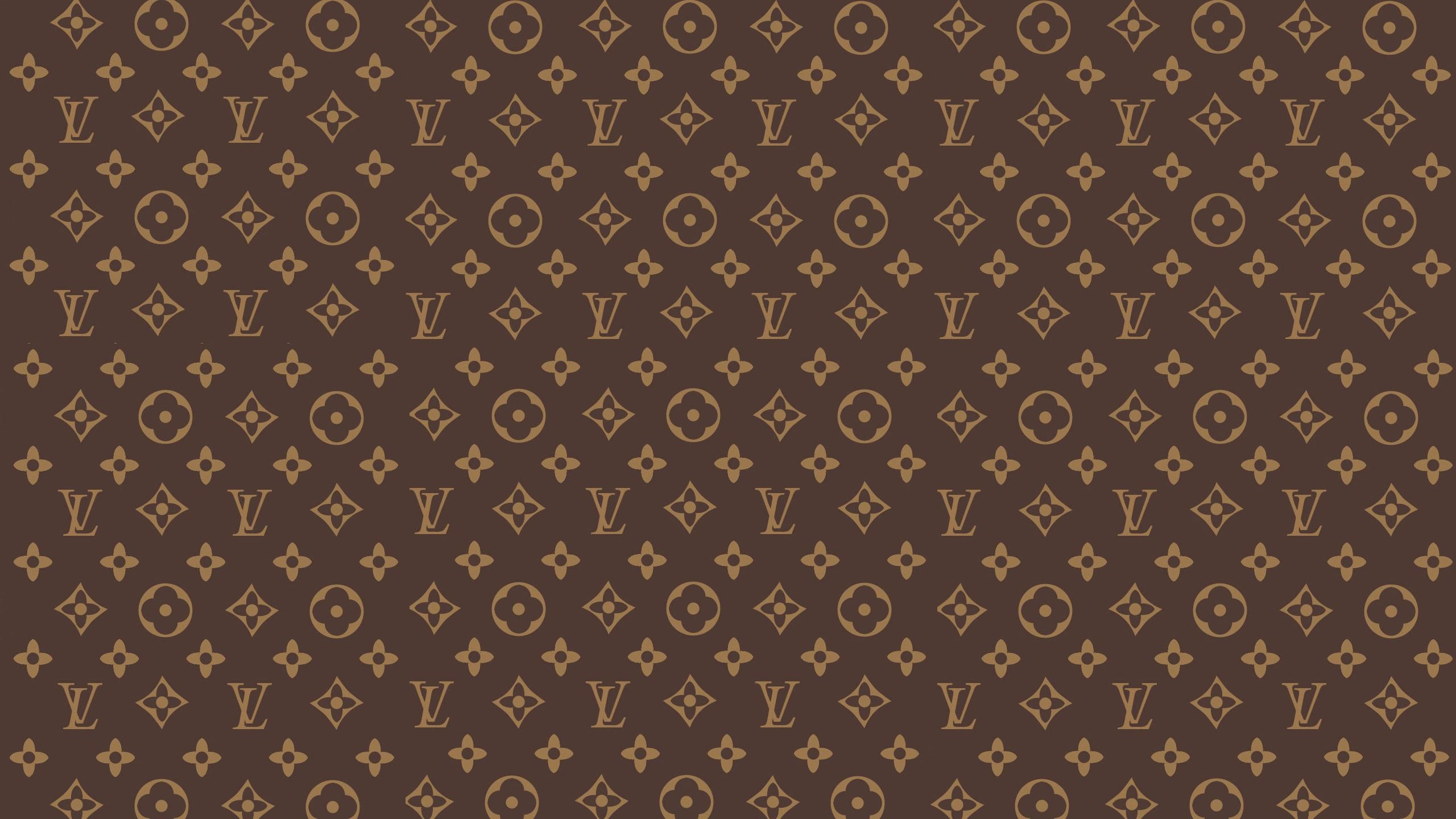 2560x1440 Louis Vuitton LV Print Brown Wallpaper