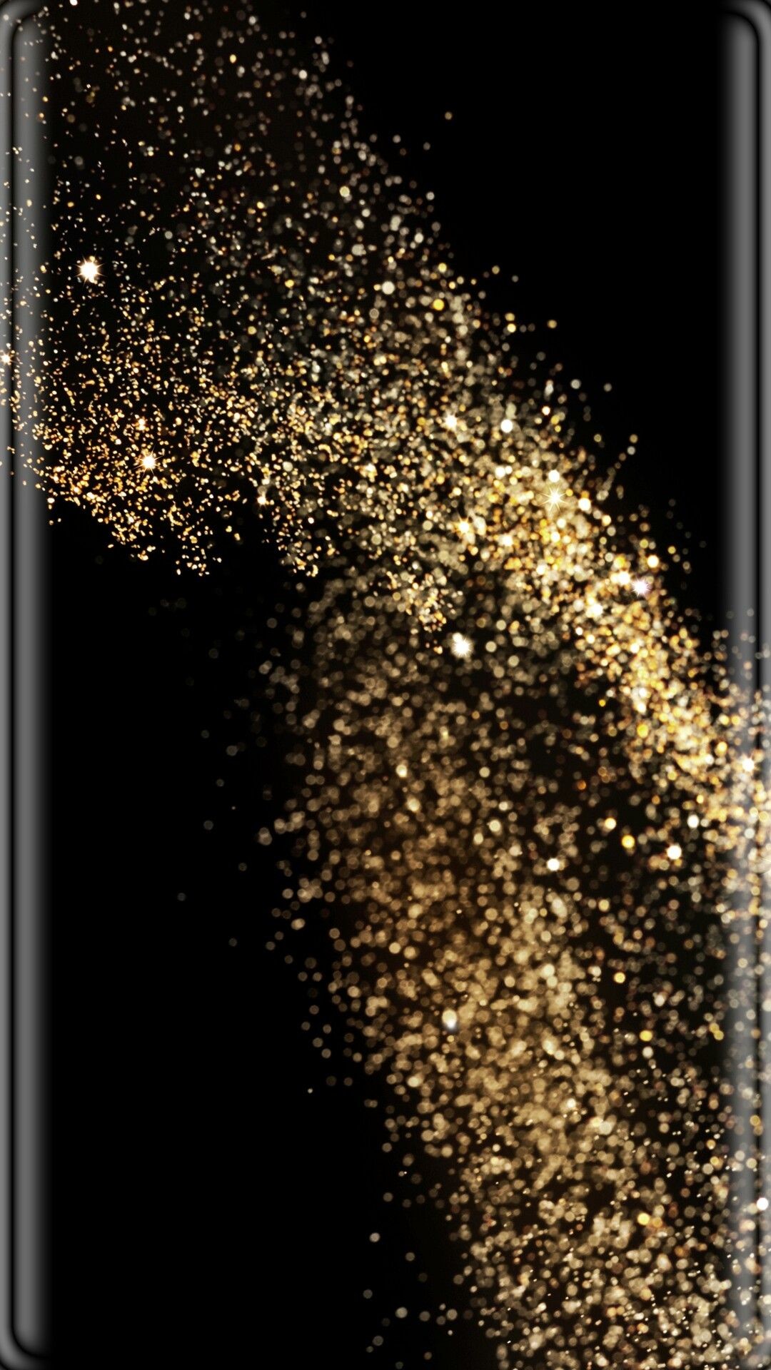 1080x1920 Black with Gold Dust Wallpaper