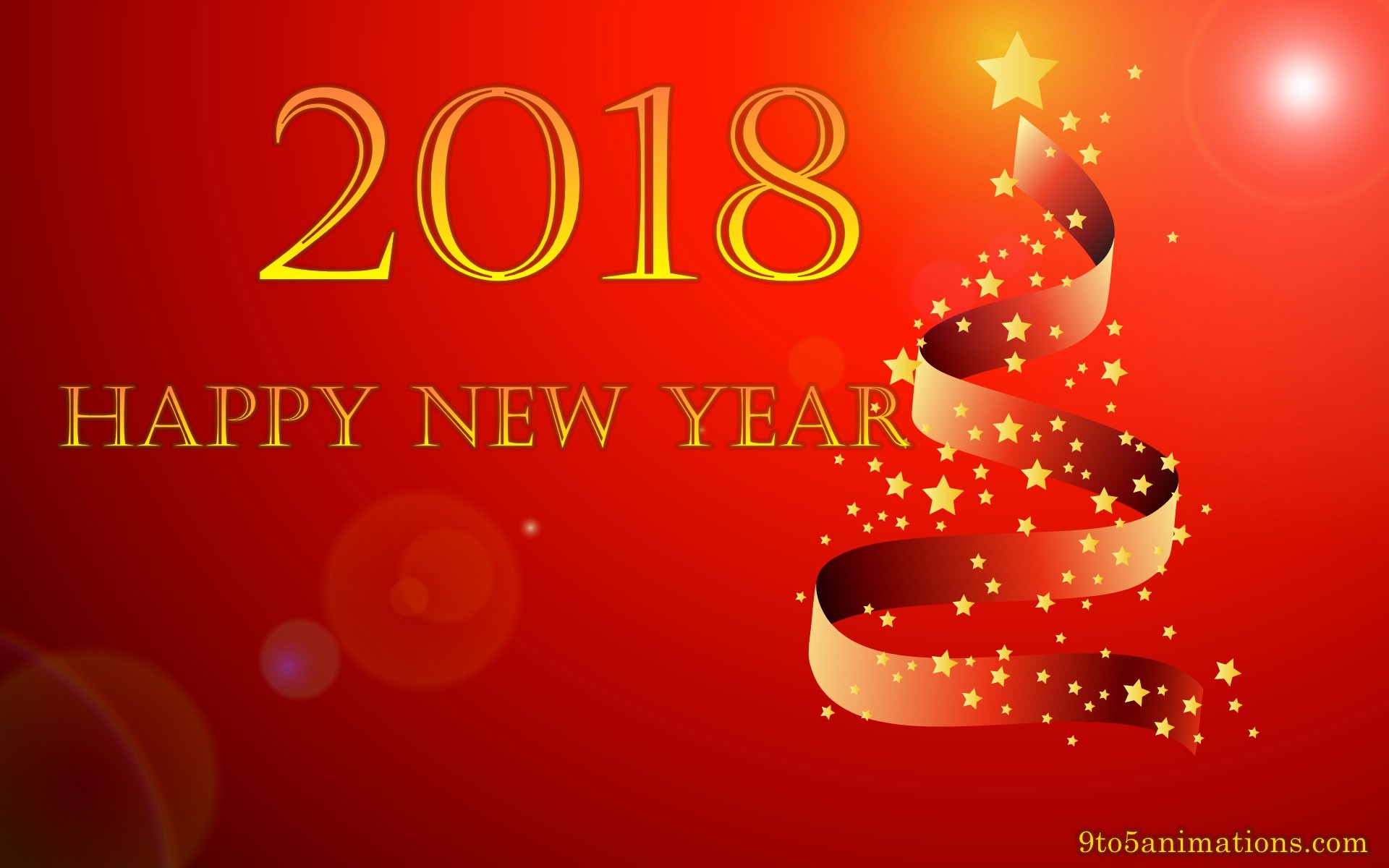 1920x1200 Happy new year 2018 red theme wallpapers HD