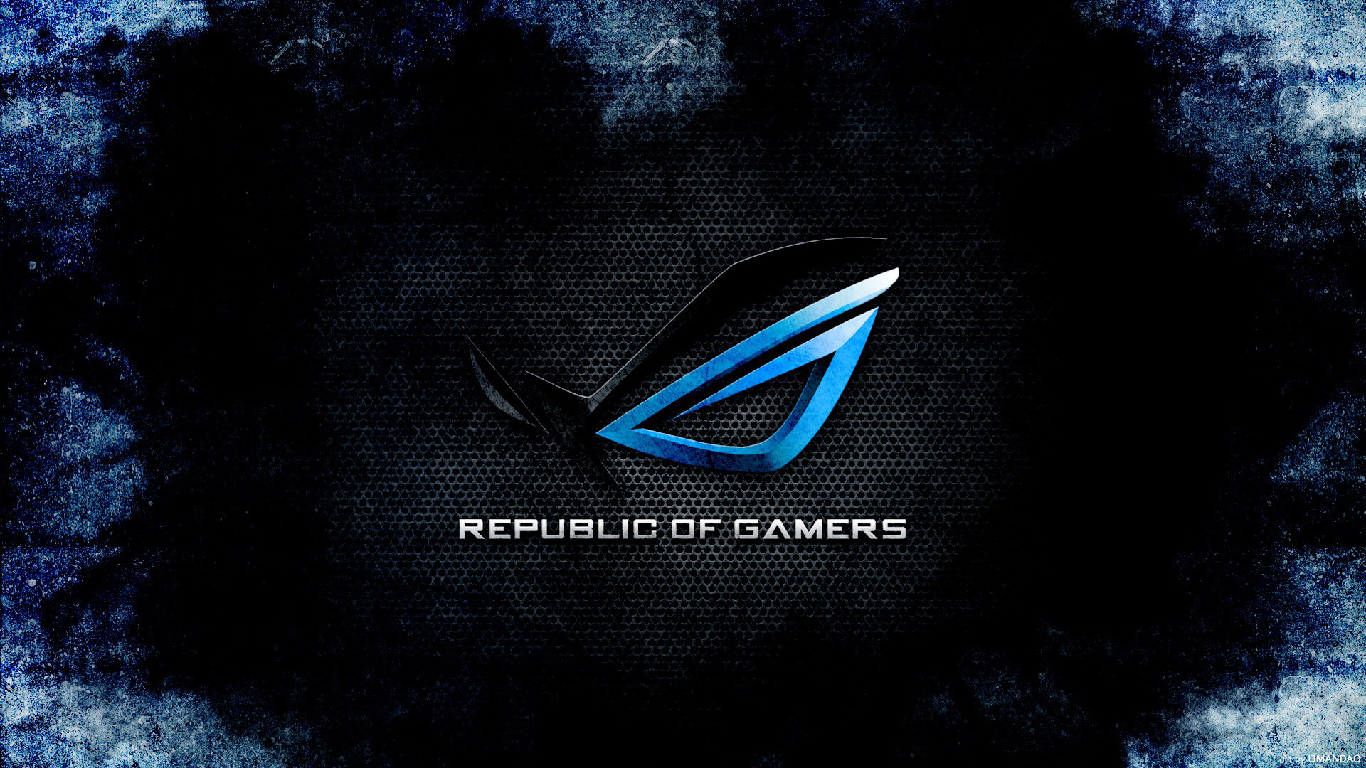 1920x1080 asus rog (republic of gamers) logo dark blue hd
