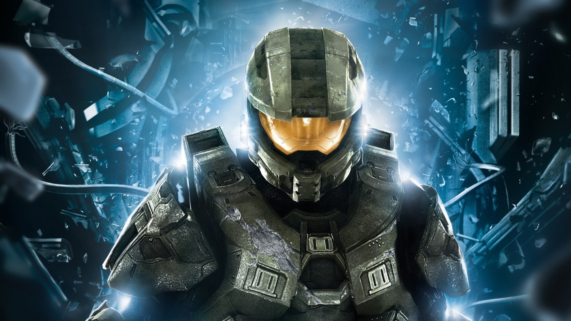 1920x1080 Preview wallpaper halo, soldier, look, armor, light 